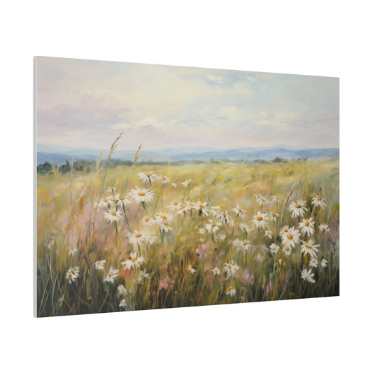 Spring Decor Wildflower Field Pastel Oil Painting Canvas Print