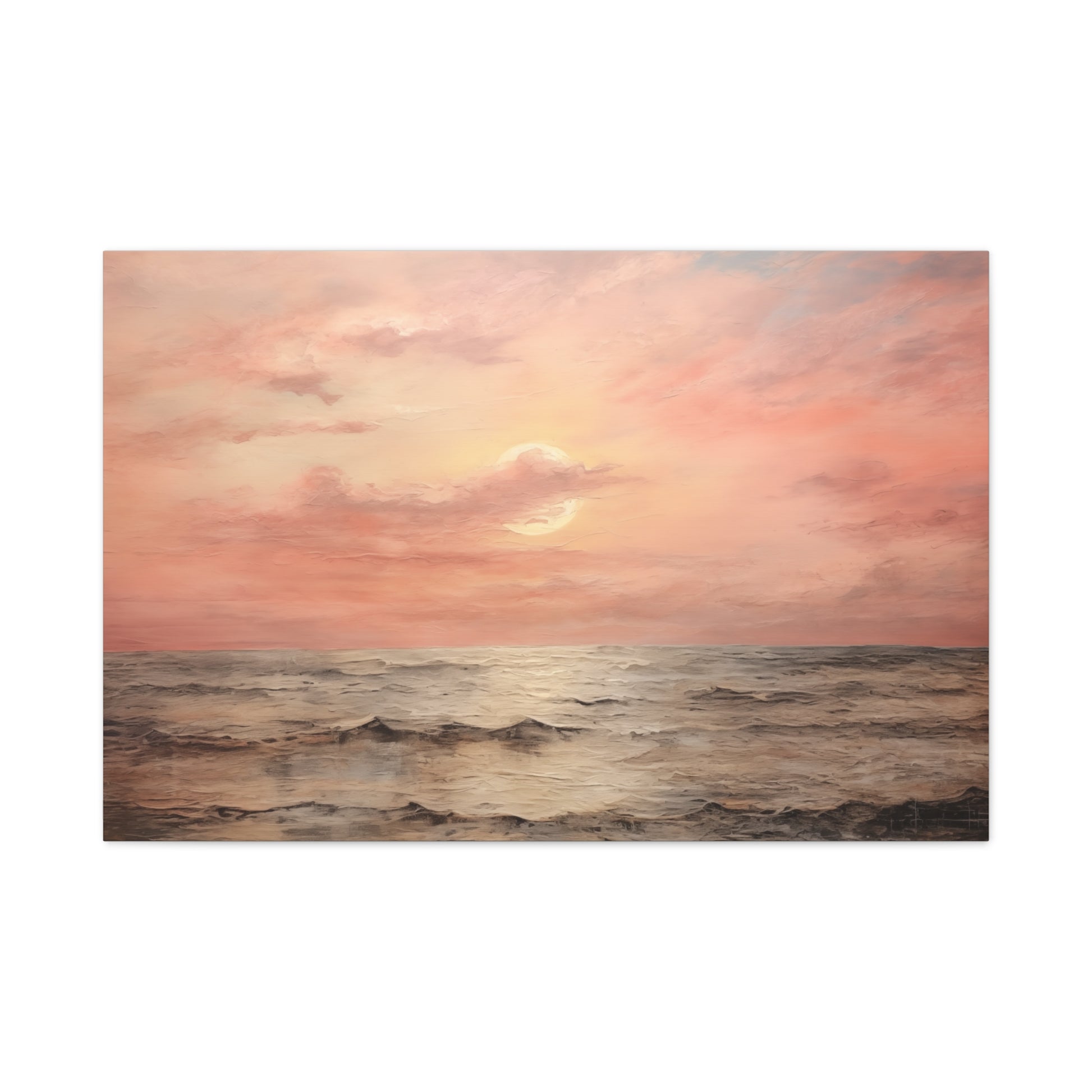 Oceanside Sunset Oil Painting Canvas Print Canvas Art & Wall Decor Canvas Decor Hanging Hardware Home & Living Matte Mother's Day Spring Essentials Sustainable