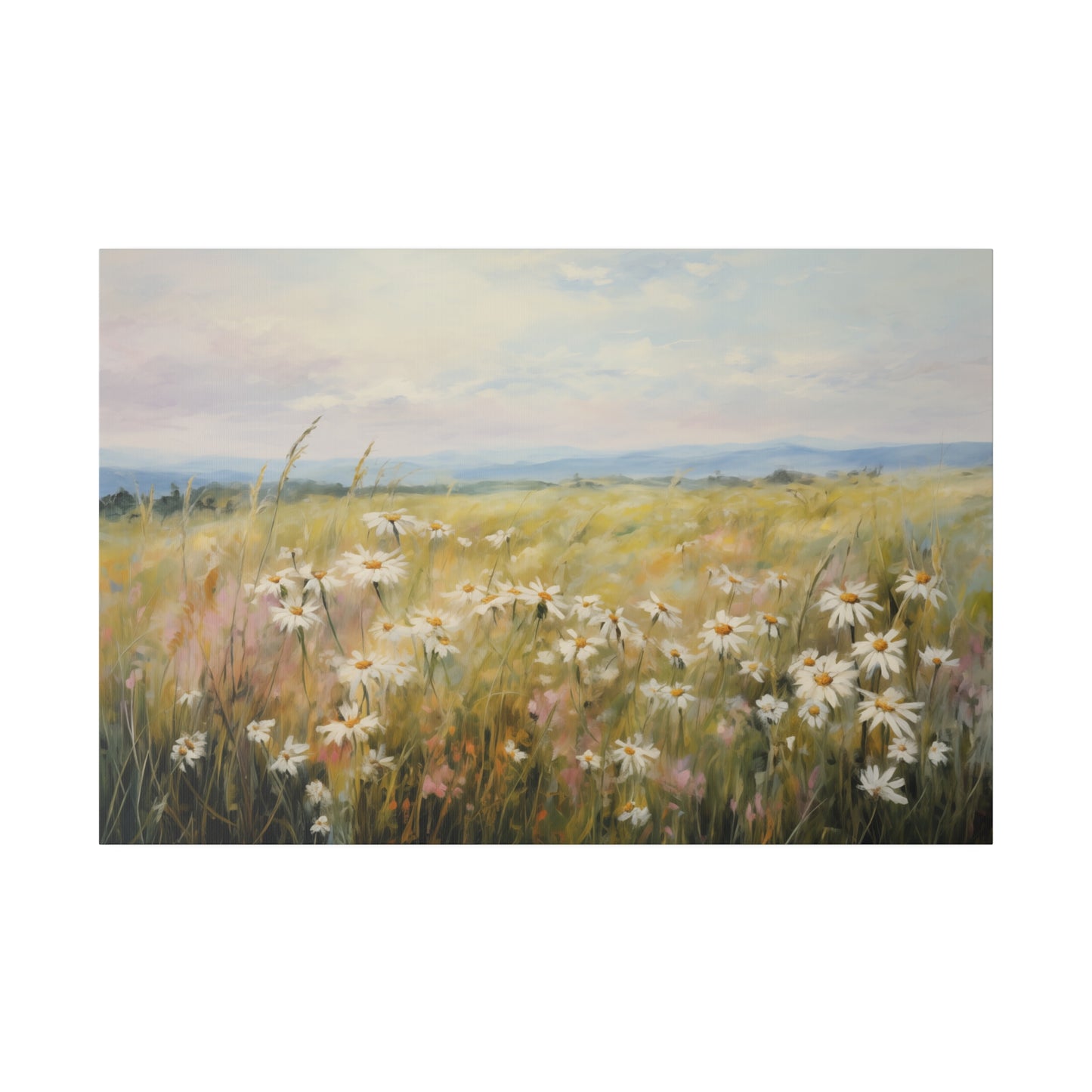 Spring Decor Wildflower Field Pastel Oil Painting Canvas Print Canvas Art & Wall Decor Canvas Decor Eco-friendly Hanging Hardware Holiday Picks Home & Living Indoor Matte Seasonal Picks Sustainable Wall Wood