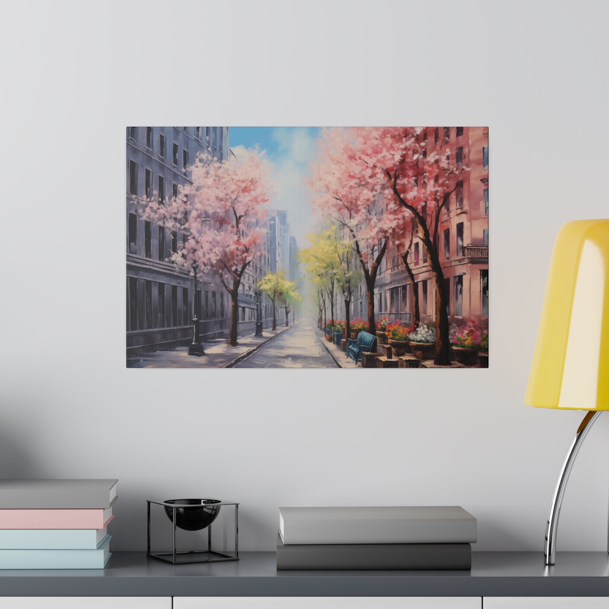 Spring in the City Oil Painting Canvas Print Canvas Art & Wall Decor Canvas Decor Eco-friendly Hanging Hardware Holiday Picks Home & Living Indoor Matte Seasonal Picks Sustainable Wall Wood