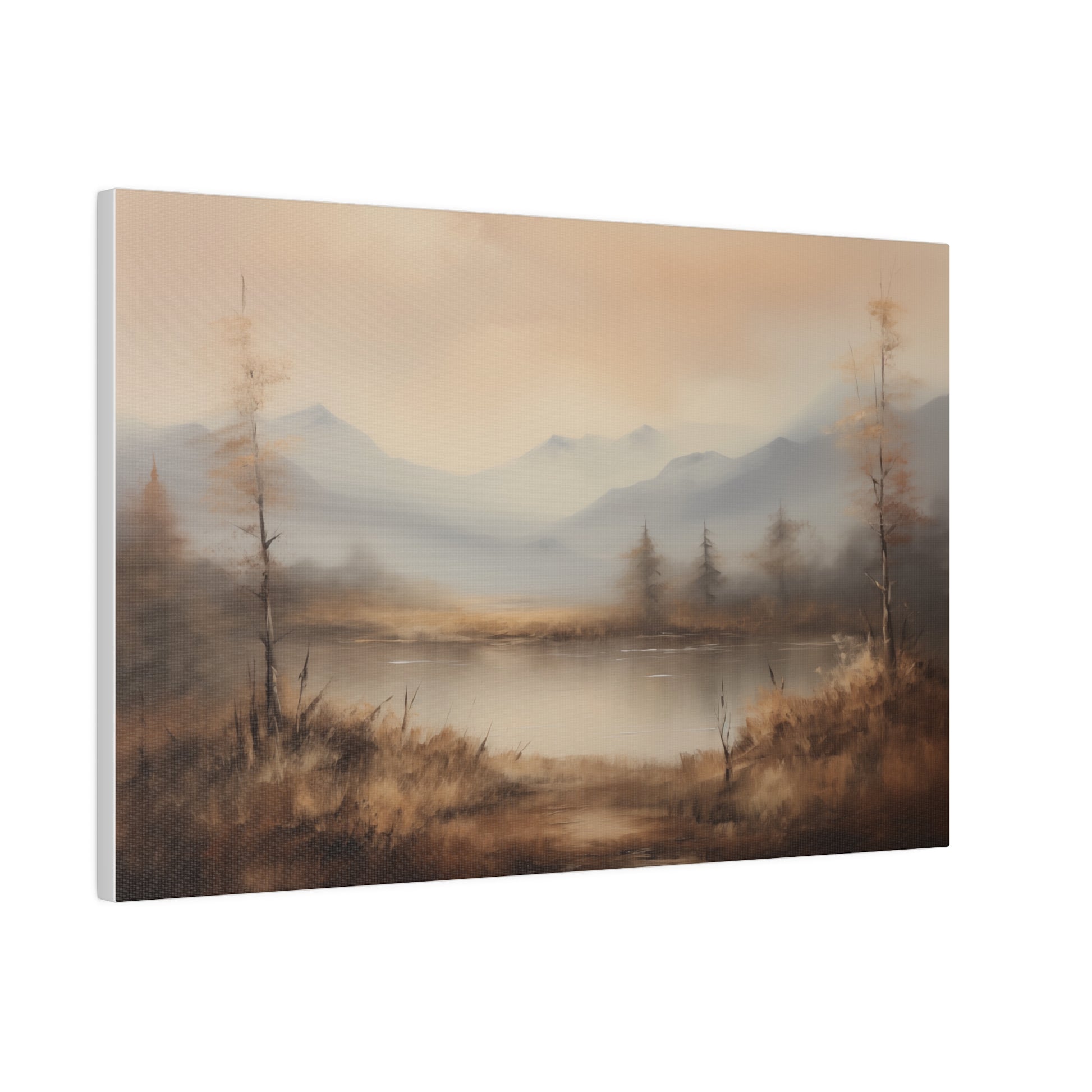 Mountainside Meadows Vintage Oil Painting Canvas Print 18″ x 12″ (Horizontal) 0.75'' Canvas Art & Wall Decor Canvas Decor Eco-friendly Hanging Hardware Holiday Picks Home & Living Indoor Matte Seasonal Picks Sustainable Wall Wood