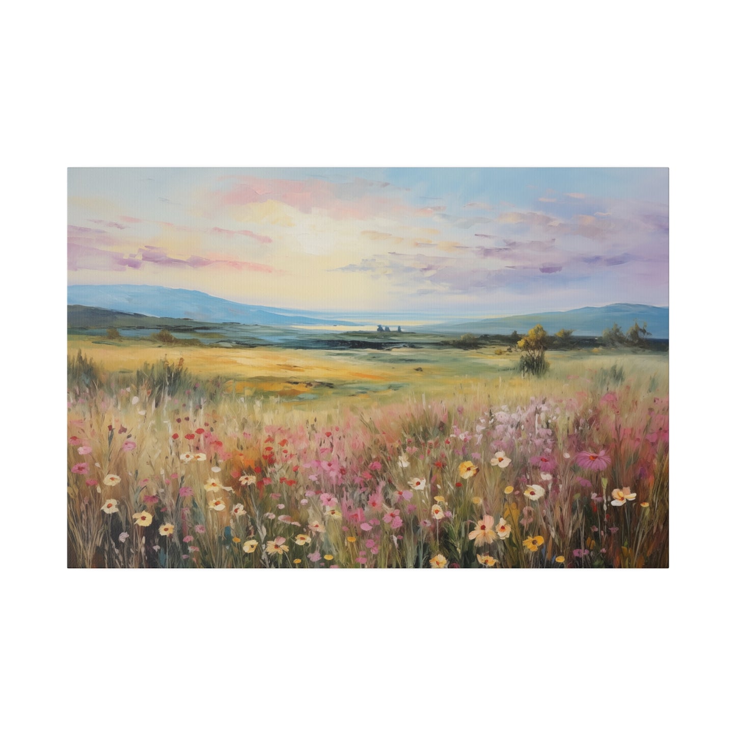 Spring Wildflower Landscape Floral Oil Canvas Print Canvas Art & Wall Decor Canvas Decor Eco-friendly Hanging Hardware Holiday Picks Home & Living Indoor Matte Seasonal Picks Sustainable Wall Wood