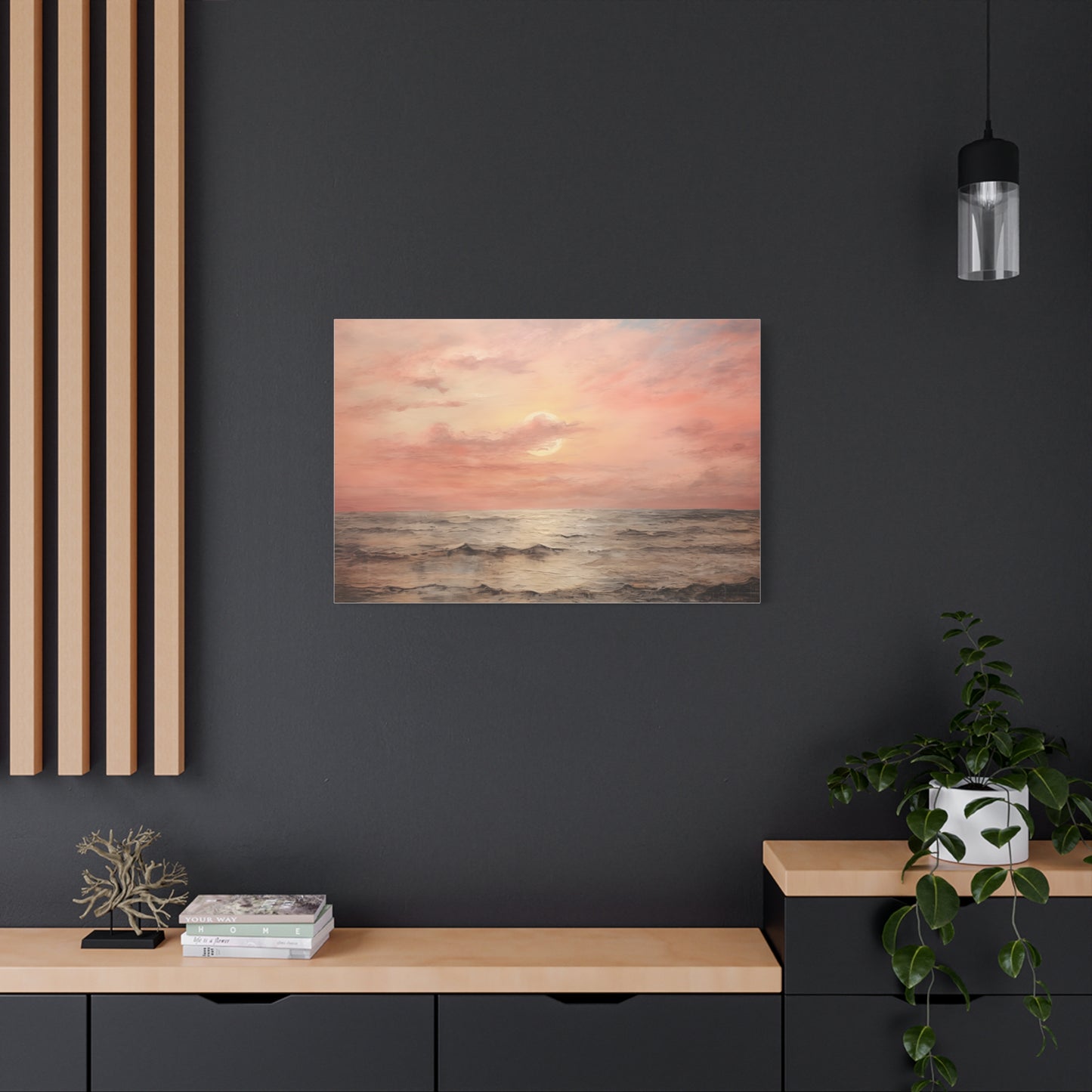 Oceanside Sunset Oil Painting Canvas Print Canvas Art & Wall Decor Canvas Decor Hanging Hardware Home & Living Matte Mother's Day Spring Essentials Sustainable