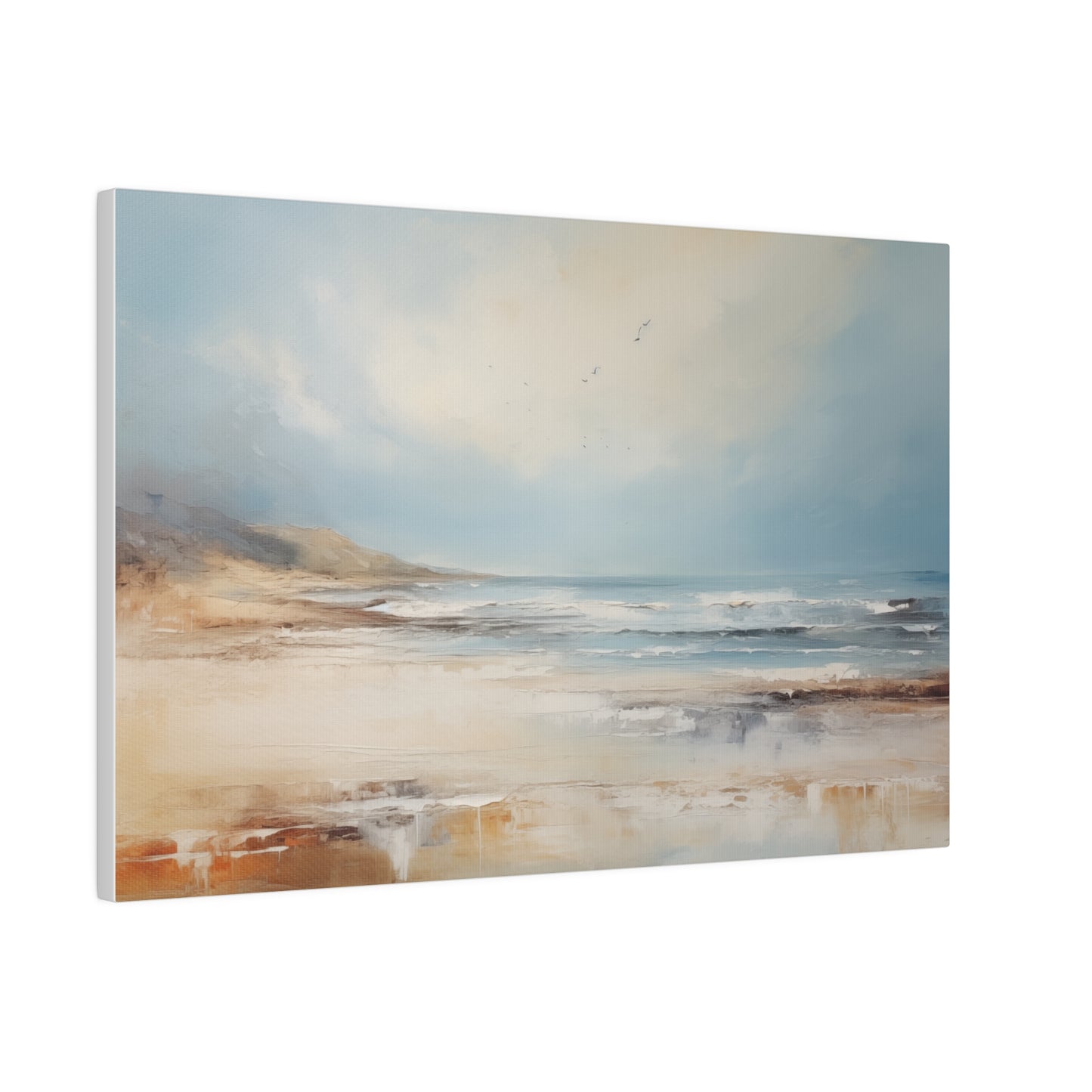 Abstract Seascape Modern Oil Painting Canvas Print 18″ x 12″ (Horizontal) 0.75'' Canvas Art & Wall Decor Canvas Decor Eco-friendly Hanging Hardware Holiday Picks Home & Living Indoor Matte Seasonal Picks Sustainable Wall Wood