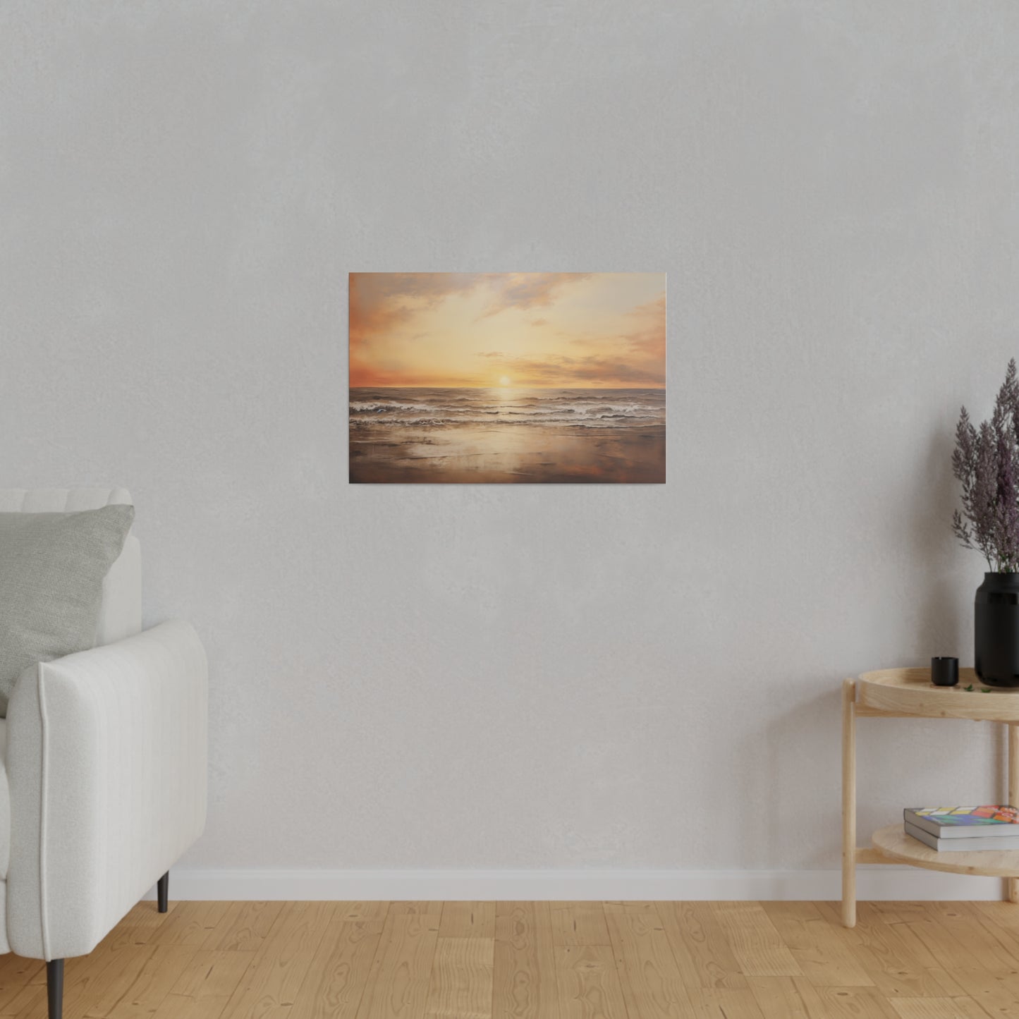 Beach Sunrise Abstract Beachscape Oil Painting Canvas Print Canvas Art & Wall Decor Canvas Decor Eco-friendly Hanging Hardware Holiday Picks Home & Living Indoor Matte Seasonal Picks Sustainable Wall Wood