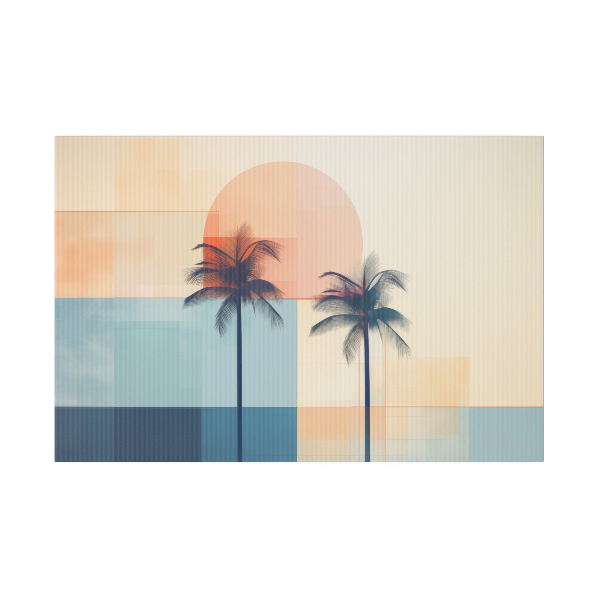 Abstract Geometric Palm Tree Sunset Canvas Print Canvas Art & Wall Decor Canvas Decor Eco-friendly Hanging Hardware Holiday Picks Home & Living Indoor Matte Seasonal Picks Sustainable Wall Wood