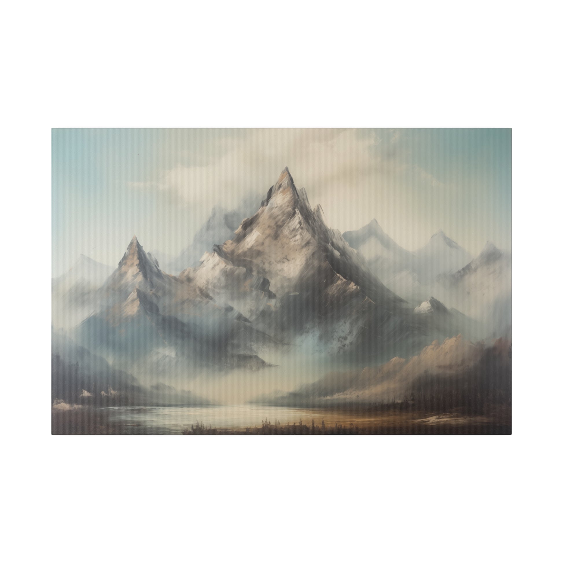 Winter Rustic Mountain Range Vintage Oil Painting Canvas Print Canvas Art & Wall Decor Canvas Decor Eco-friendly Hanging Hardware Holiday Picks Home & Living Indoor Matte Seasonal Picks Sustainable Wall Wood