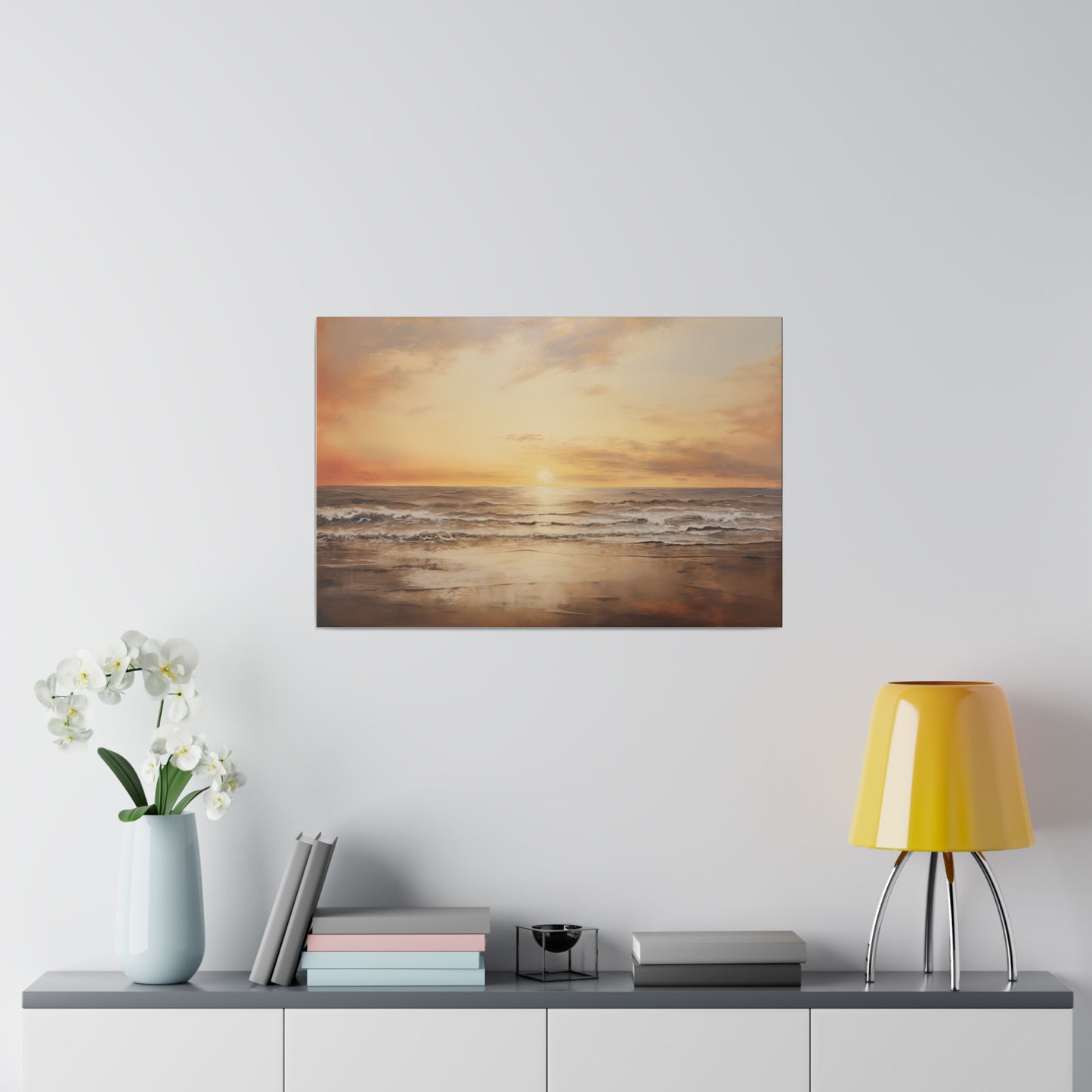 Beach Sunrise Abstract Beachscape Oil Painting Canvas Print Canvas Art & Wall Decor Canvas Decor Eco-friendly Hanging Hardware Holiday Picks Home & Living Indoor Matte Seasonal Picks Sustainable Wall Wood