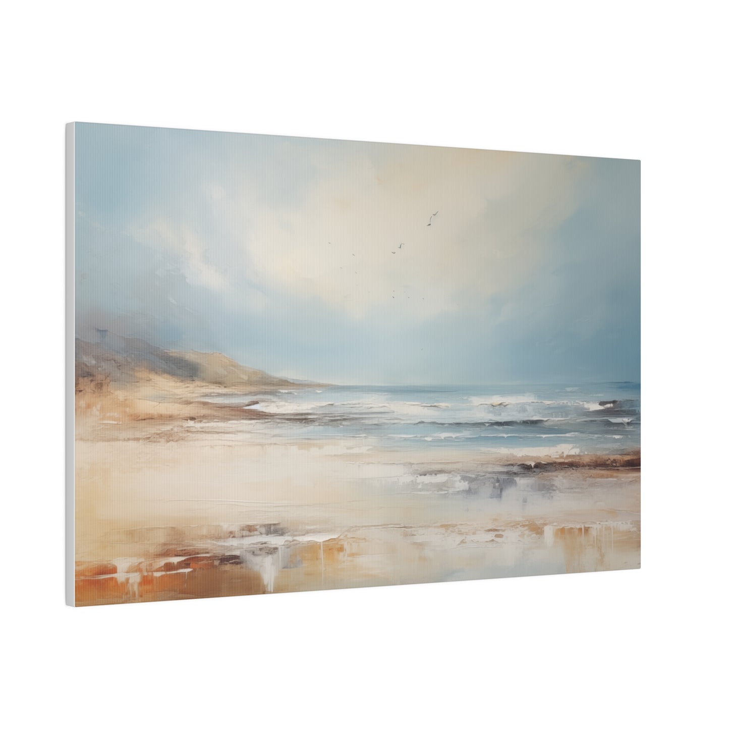 Abstract Seascape Modern Oil Painting Canvas Print 24″ x 16″ (Horizontal) 0.75'' Canvas Art & Wall Decor Canvas Decor Eco-friendly Hanging Hardware Holiday Picks Home & Living Indoor Matte Seasonal Picks Sustainable Wall Wood