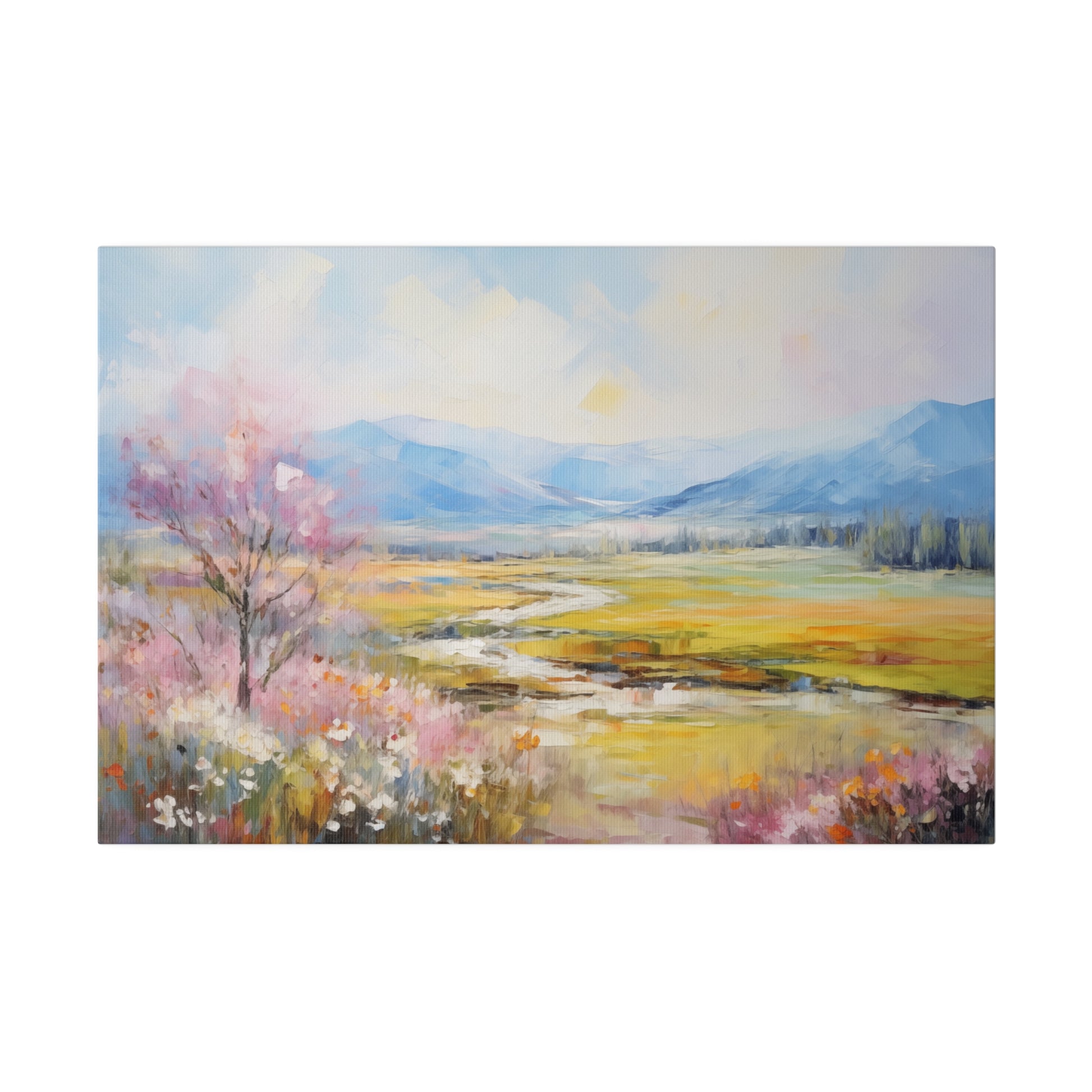 Abstract Spring Landscape Oil Painting Canvas Print Canvas Art & Wall Decor Canvas Decor Eco-friendly Hanging Hardware Holiday Picks Home & Living Indoor Matte Seasonal Picks Sustainable Wall Wood