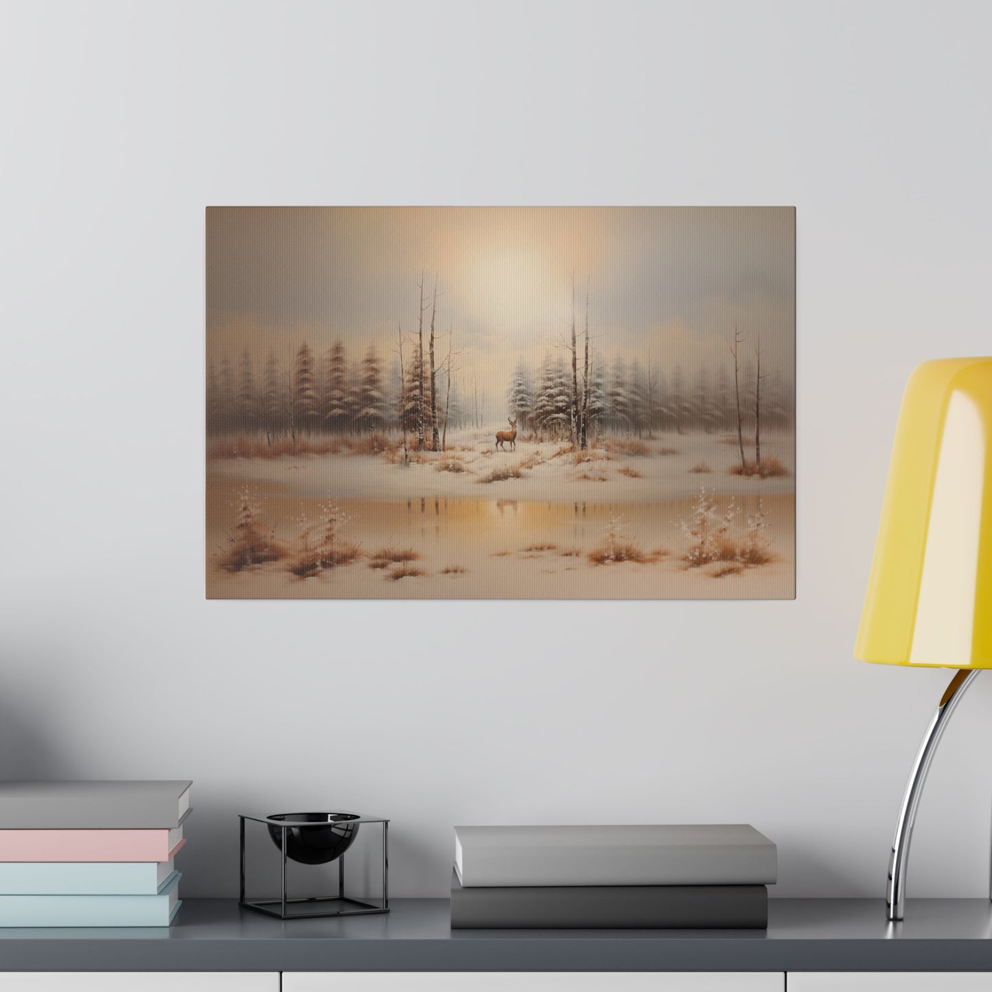 Snowy Winter Pine Tree Forest Vintage Oil Painting Canvas Print Canvas Art & Wall Decor Canvas Decor Eco-friendly Hanging Hardware Holiday Picks Home & Living Indoor Matte Seasonal Picks Sustainable Wall Wood