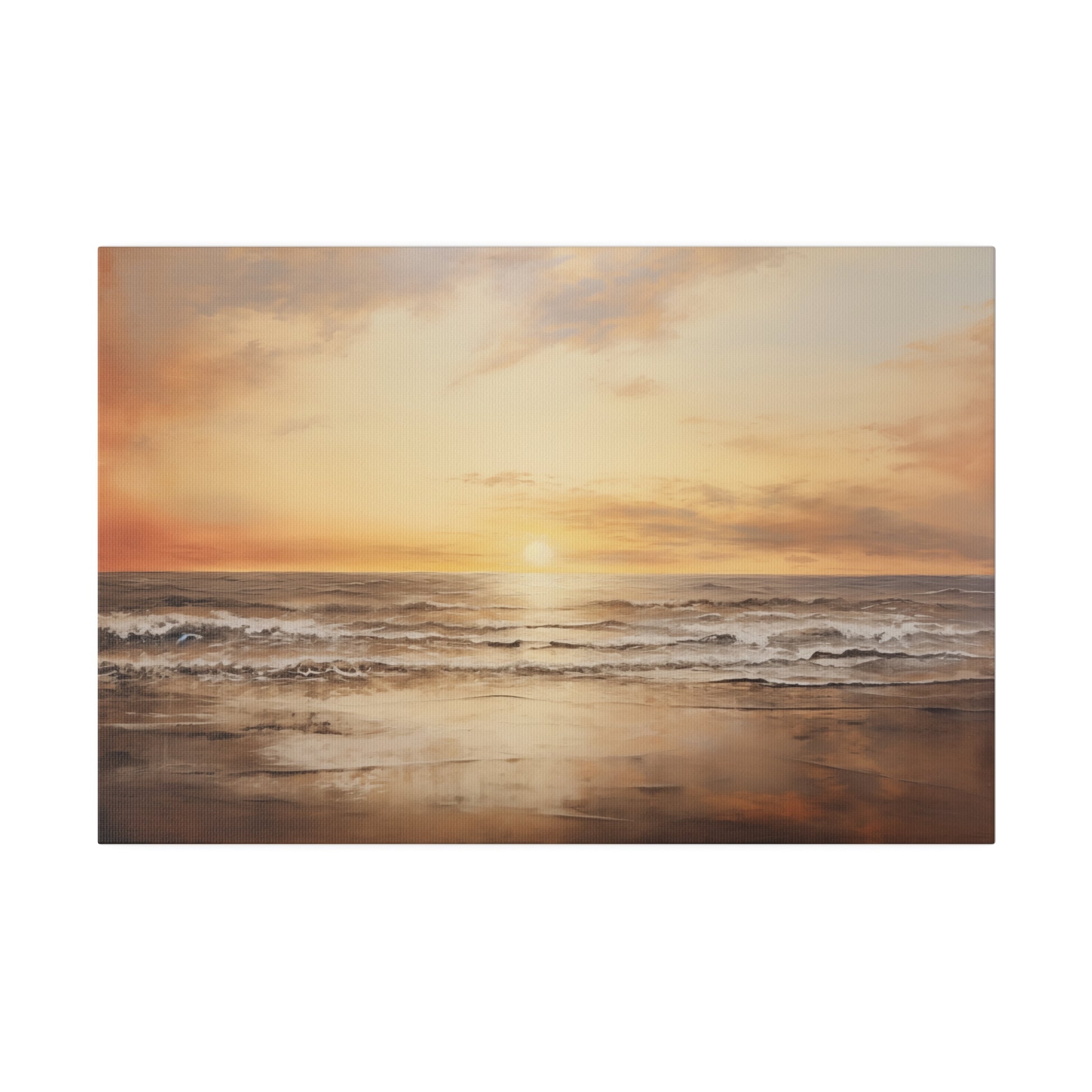 Beach Sunrise Abstract Beachscape Oil Painting Canvas Print Canvas Art & Wall Decor Canvas Decor Eco-friendly Hanging Hardware Holiday Picks Home & Living Indoor Matte Seasonal Picks Sustainable Wall Wood