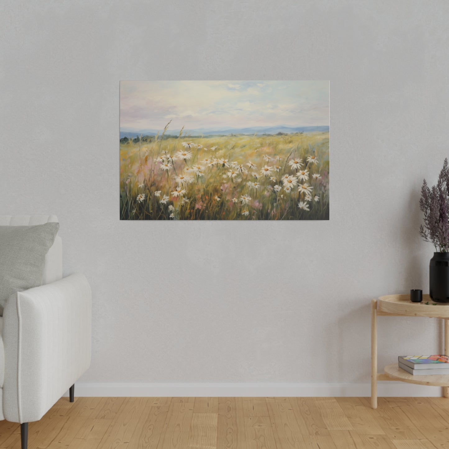 Spring Decor Wildflower Field Pastel Oil Painting Canvas Print Canvas Art & Wall Decor Canvas Decor Eco-friendly Hanging Hardware Holiday Picks Home & Living Indoor Matte Seasonal Picks Sustainable Wall Wood