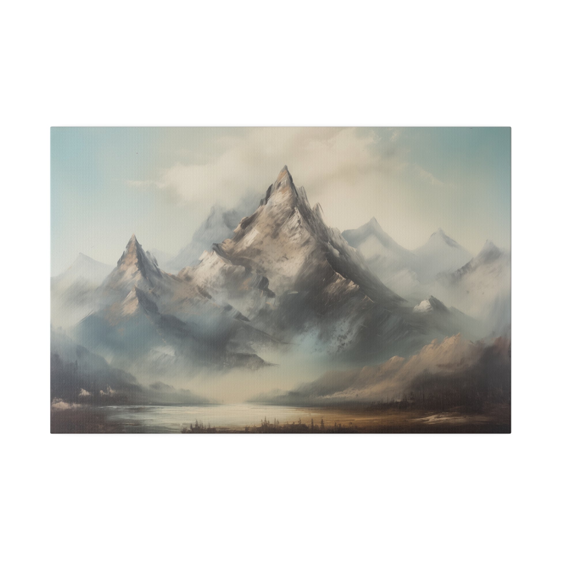 Winter Rustic Mountain Range Vintage Oil Painting Canvas Print Canvas Art & Wall Decor Canvas Decor Eco-friendly Hanging Hardware Holiday Picks Home & Living Indoor Matte Seasonal Picks Sustainable Wall Wood