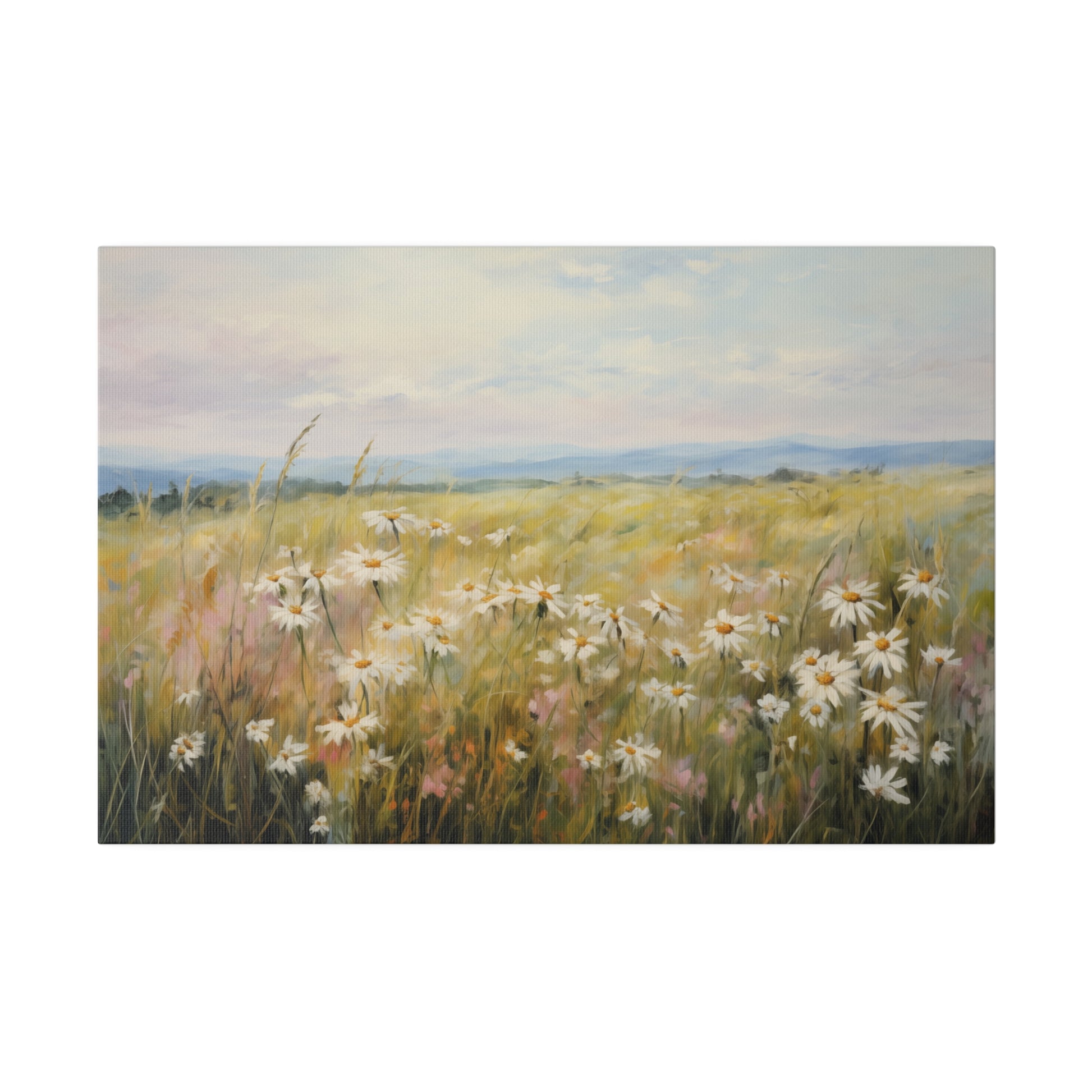 Spring Decor Wildflower Field Pastel Oil Painting Canvas Print Canvas Art & Wall Decor Canvas Decor Eco-friendly Hanging Hardware Holiday Picks Home & Living Indoor Matte Seasonal Picks Sustainable Wall Wood