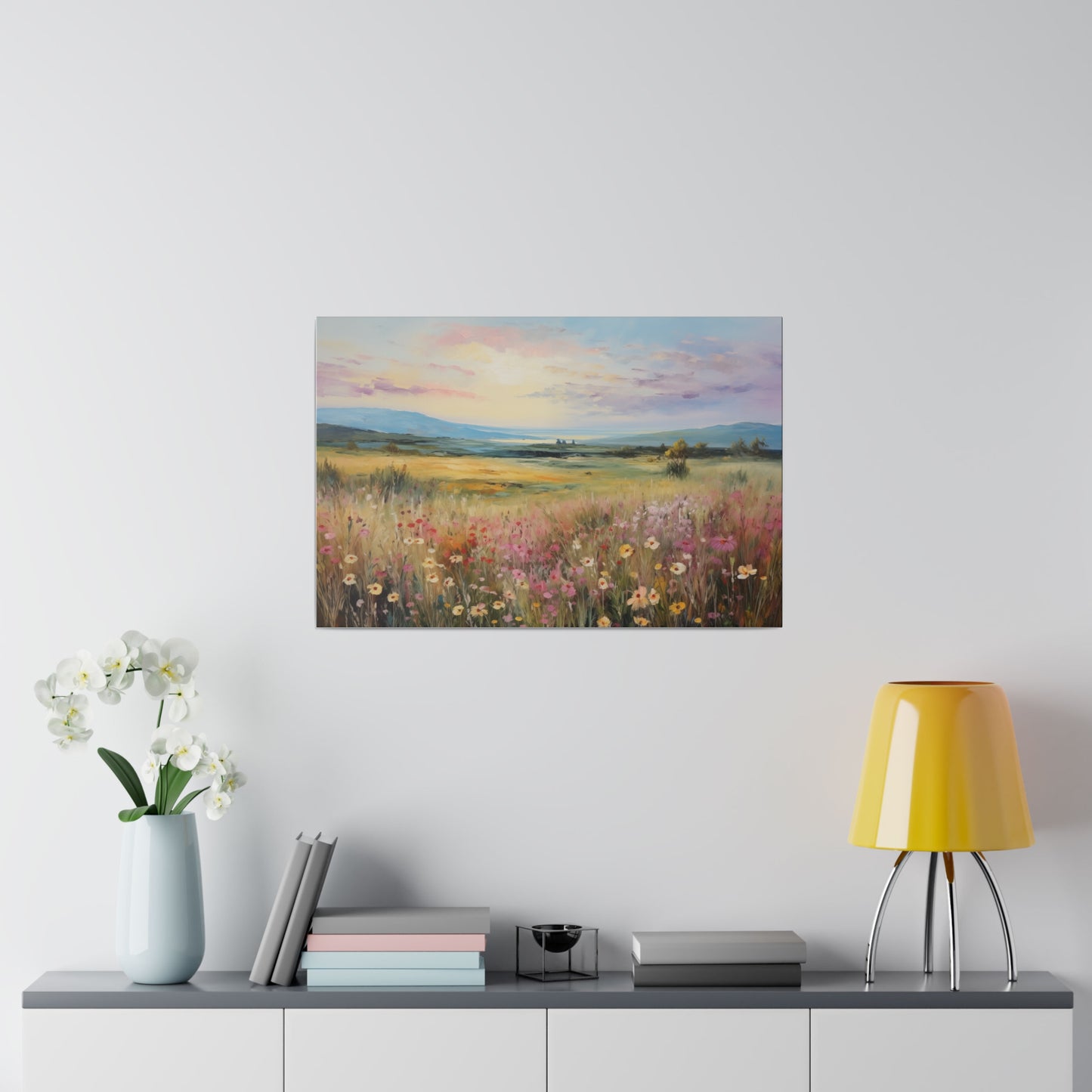 Spring Wildflower Landscape Floral Oil Canvas Print Canvas Art & Wall Decor Canvas Decor Eco-friendly Hanging Hardware Holiday Picks Home & Living Indoor Matte Seasonal Picks Sustainable Wall Wood