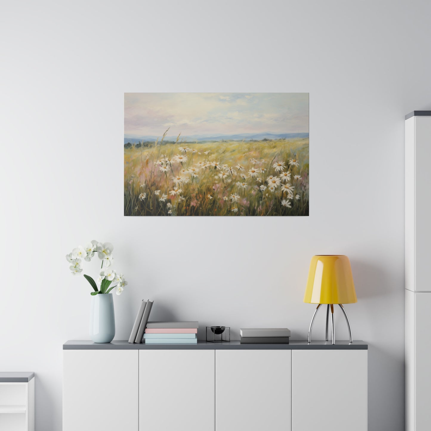 Spring Decor Wildflower Field Pastel Oil Painting Canvas Print Canvas Art & Wall Decor Canvas Decor Eco-friendly Hanging Hardware Holiday Picks Home & Living Indoor Matte Seasonal Picks Sustainable Wall Wood