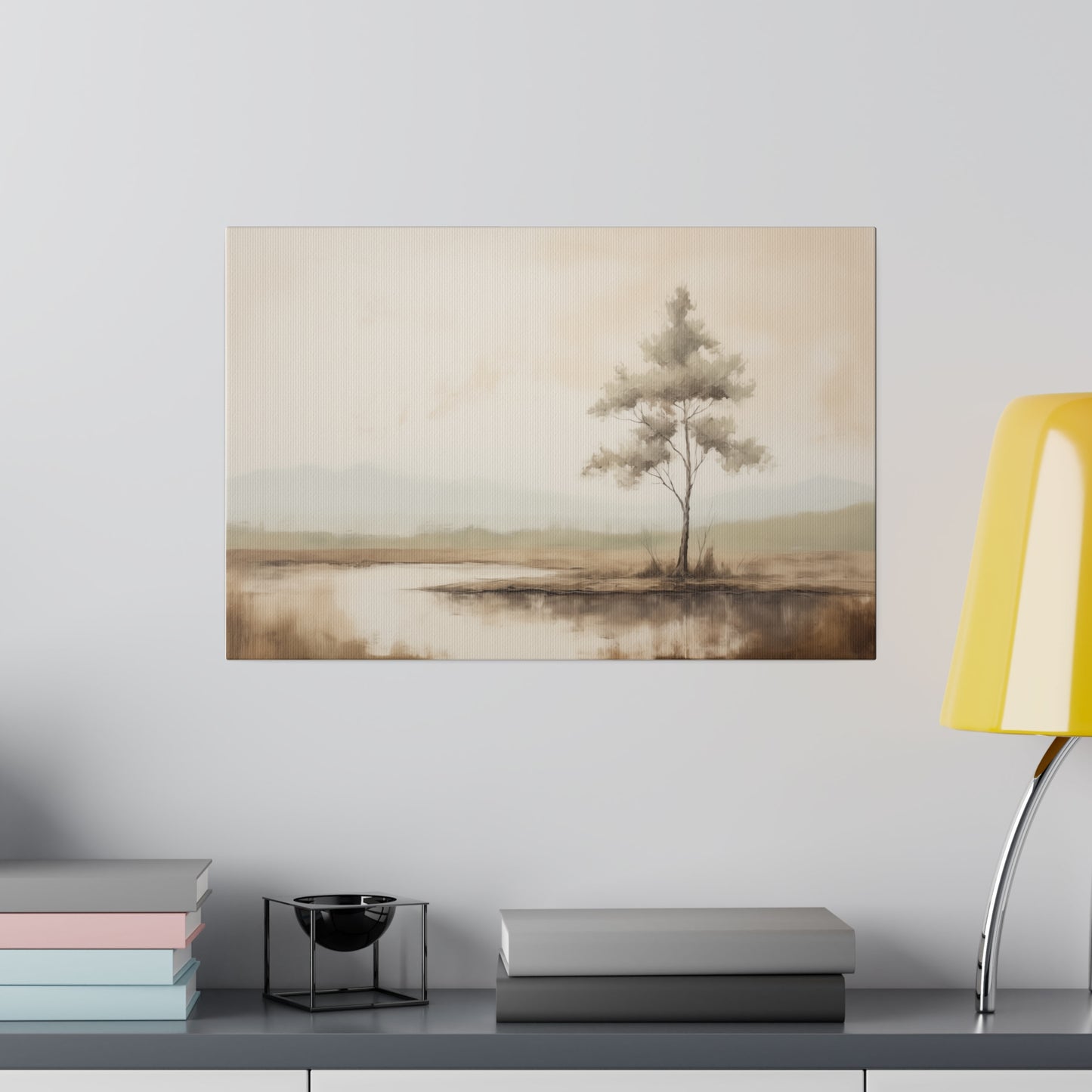 Neutral Minimalistic Landscape Vintage Oil Painting Canvas Print Canvas Art & Wall Decor Canvas Decor Eco-friendly Hanging Hardware Holiday Picks Home & Living Indoor Matte Seasonal Picks Sustainable Wall Wood