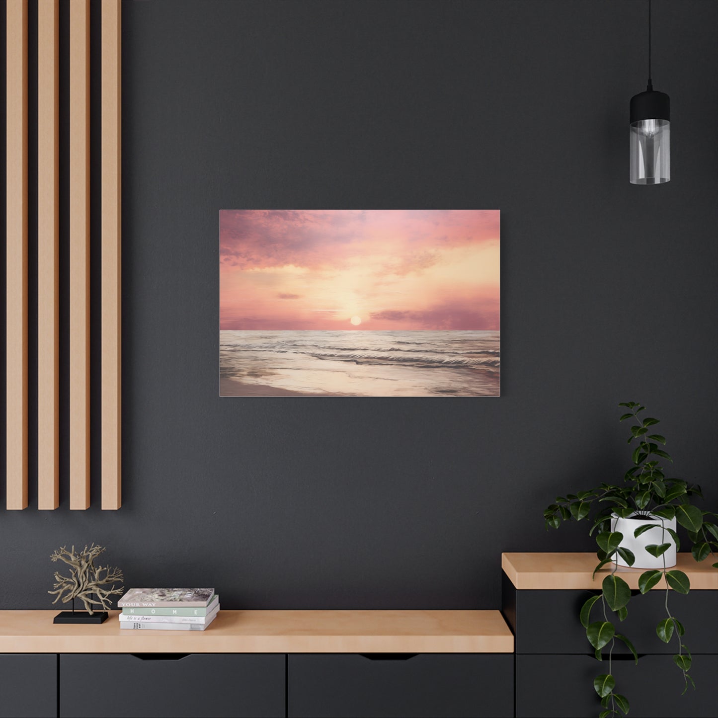 Seaside Sunset Oil Painting Canvas Print Canvas Art & Wall Decor Canvas Decor Hanging Hardware Home & Living Matte Mother's Day Spring Essentials Sustainable