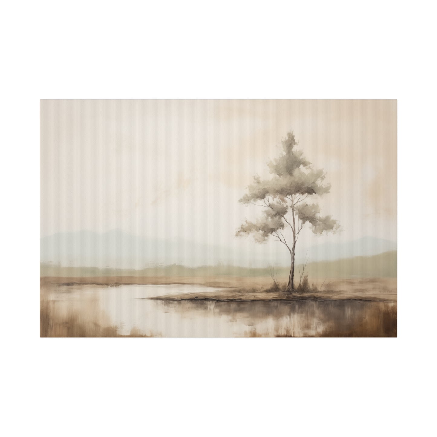 Neutral Minimalistic Landscape Vintage Oil Painting Canvas Print Canvas Art & Wall Decor Canvas Decor Eco-friendly Hanging Hardware Holiday Picks Home & Living Indoor Matte Seasonal Picks Sustainable Wall Wood