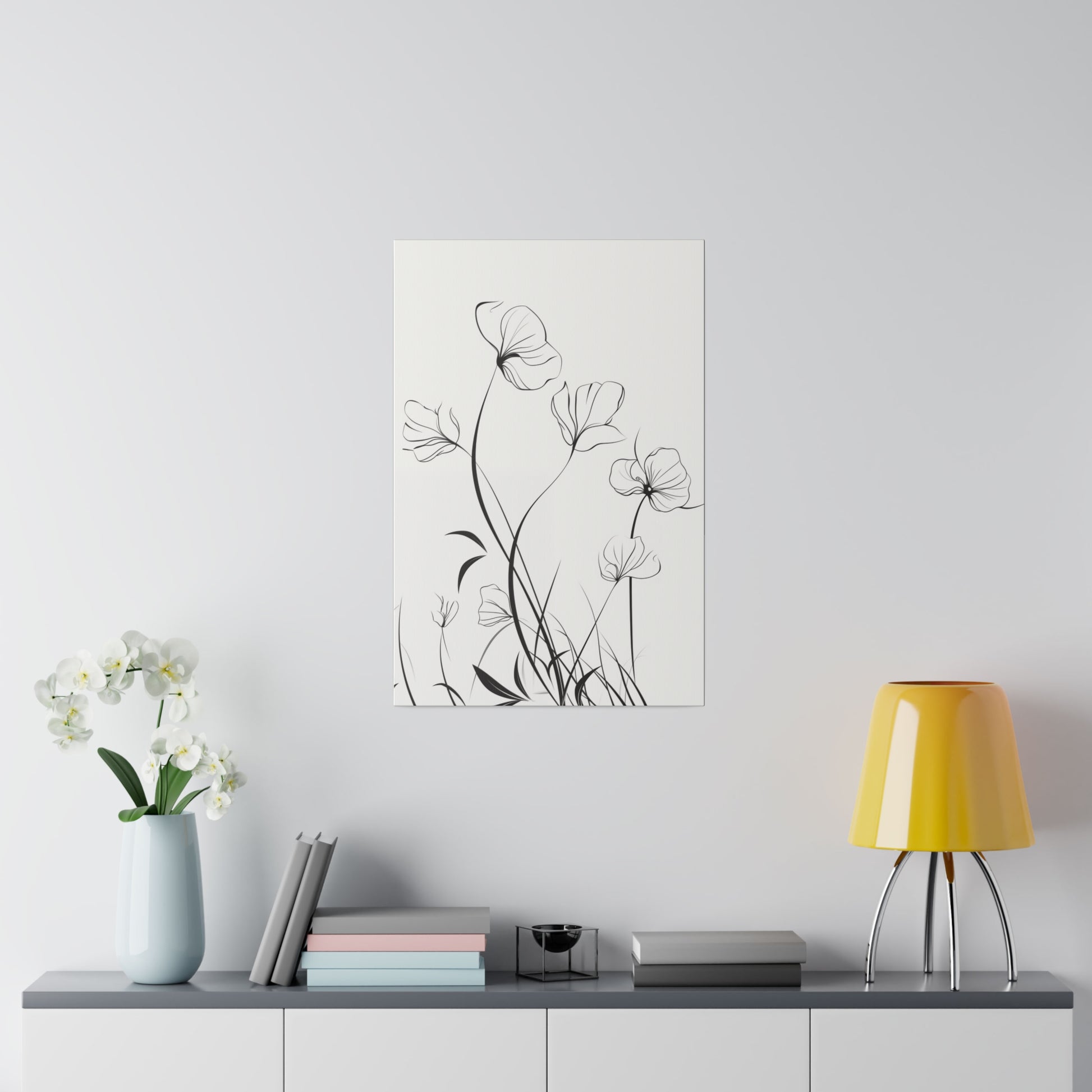 Floral Monochrome Line Art Canvas Print Canvas Art & Wall Decor Canvas Decor Eco-friendly Hanging Hardware Holiday Picks Home & Living Indoor Matte Seasonal Picks Sustainable Wall Wood