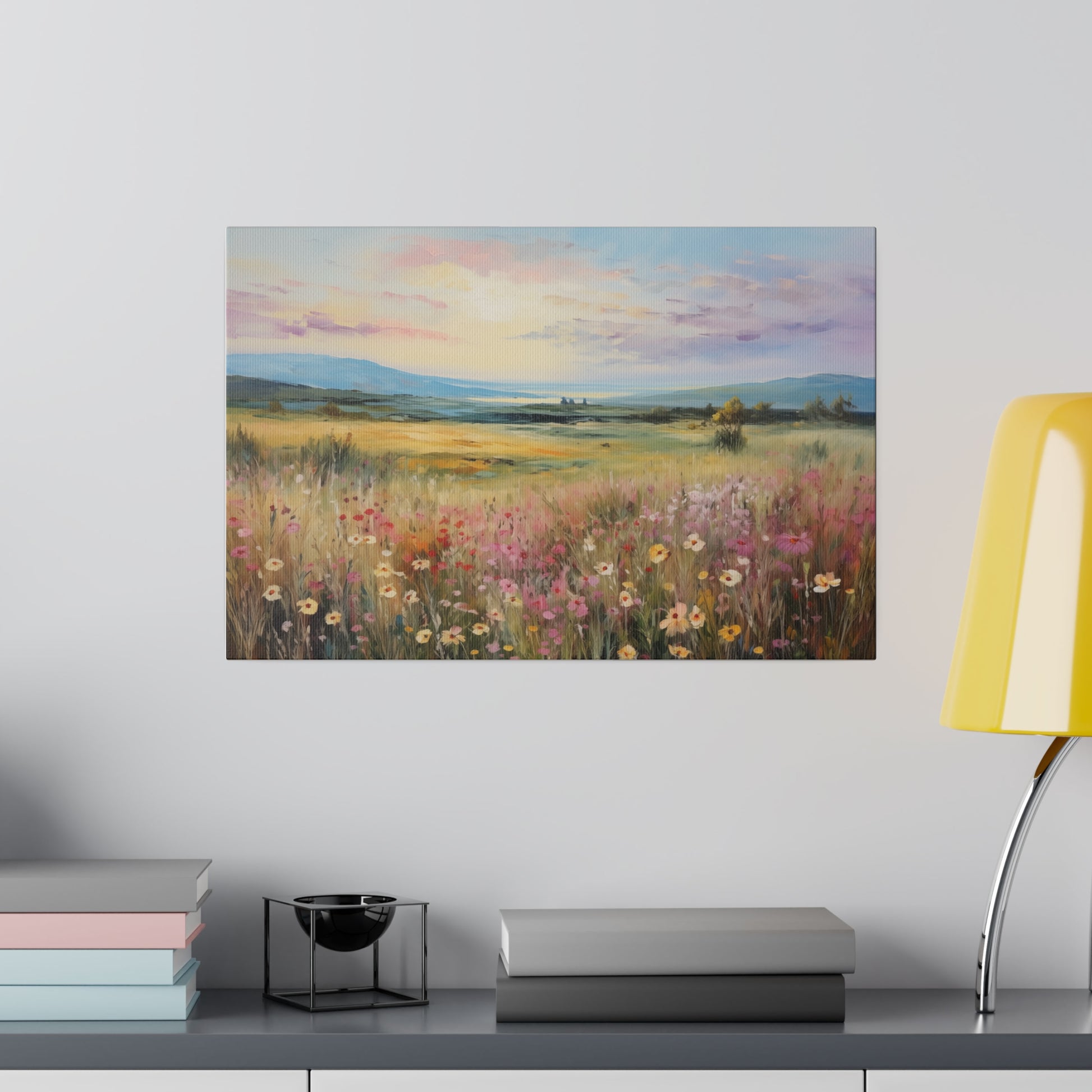 Spring Wildflower Landscape Floral Oil Canvas Print Canvas Art & Wall Decor Canvas Decor Eco-friendly Hanging Hardware Holiday Picks Home & Living Indoor Matte Seasonal Picks Sustainable Wall Wood