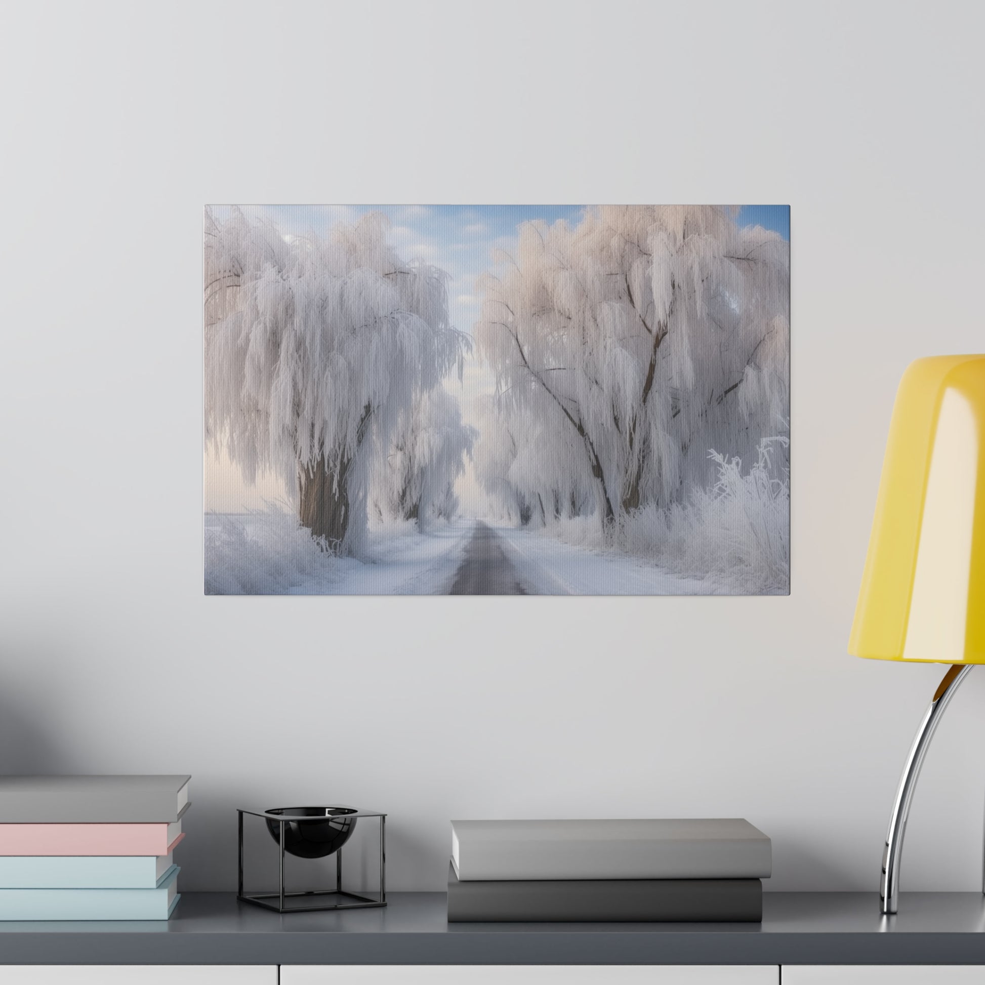 Winter Frozen Willow Trees Along Country Road Oil Painting Wall Art Canvas Print Canvas Art & Wall Decor Canvas Decor Eco-friendly Hanging Hardware Holiday Picks Home & Living Indoor Matte Seasonal Picks Sustainable Wall Wood