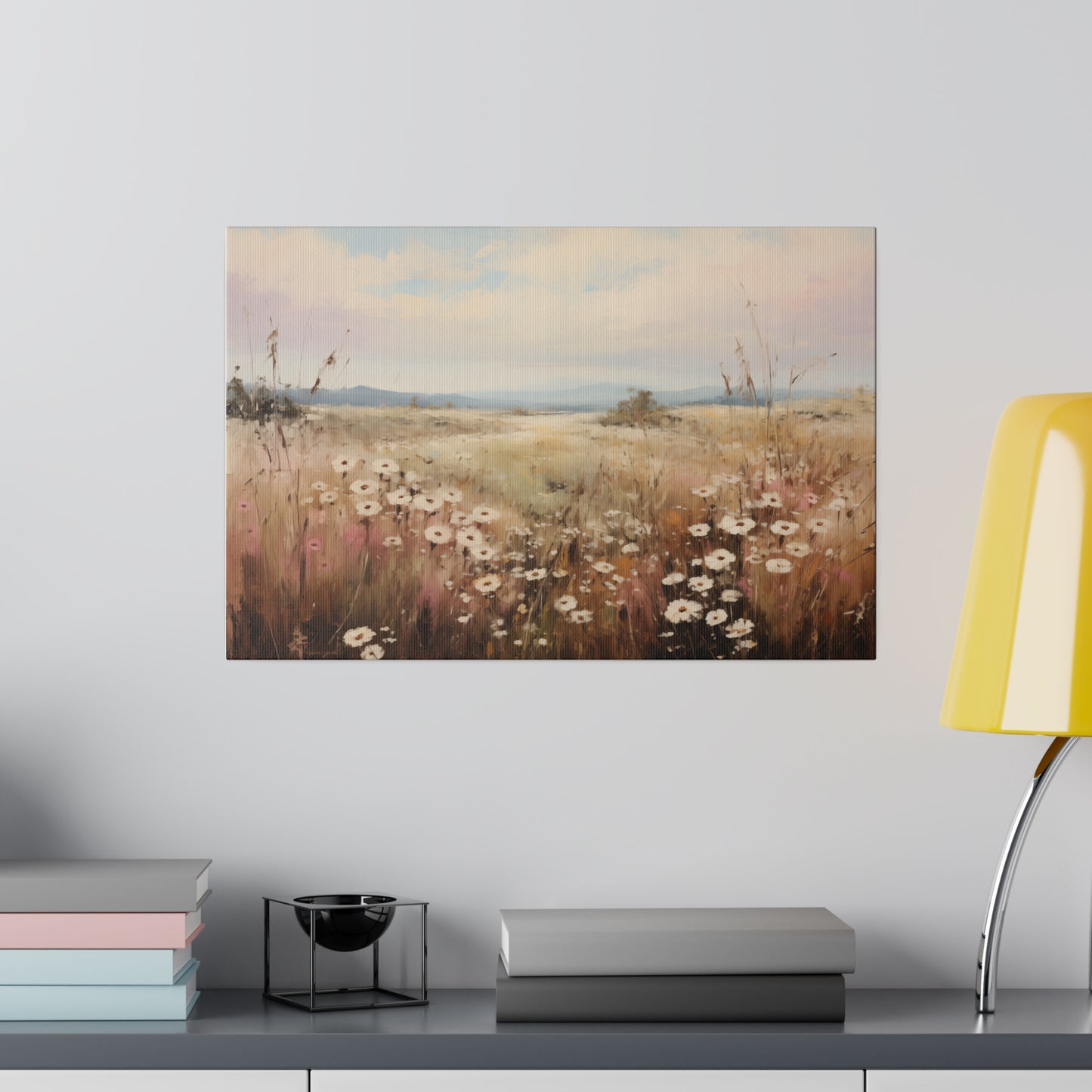 Spring Wildflower Field Landscape Vintage Oil Painting Canvas Print Canvas Art & Wall Decor Canvas Decor Eco-friendly Hanging Hardware Holiday Picks Home & Living Indoor Matte Seasonal Picks Sustainable Wall Wood