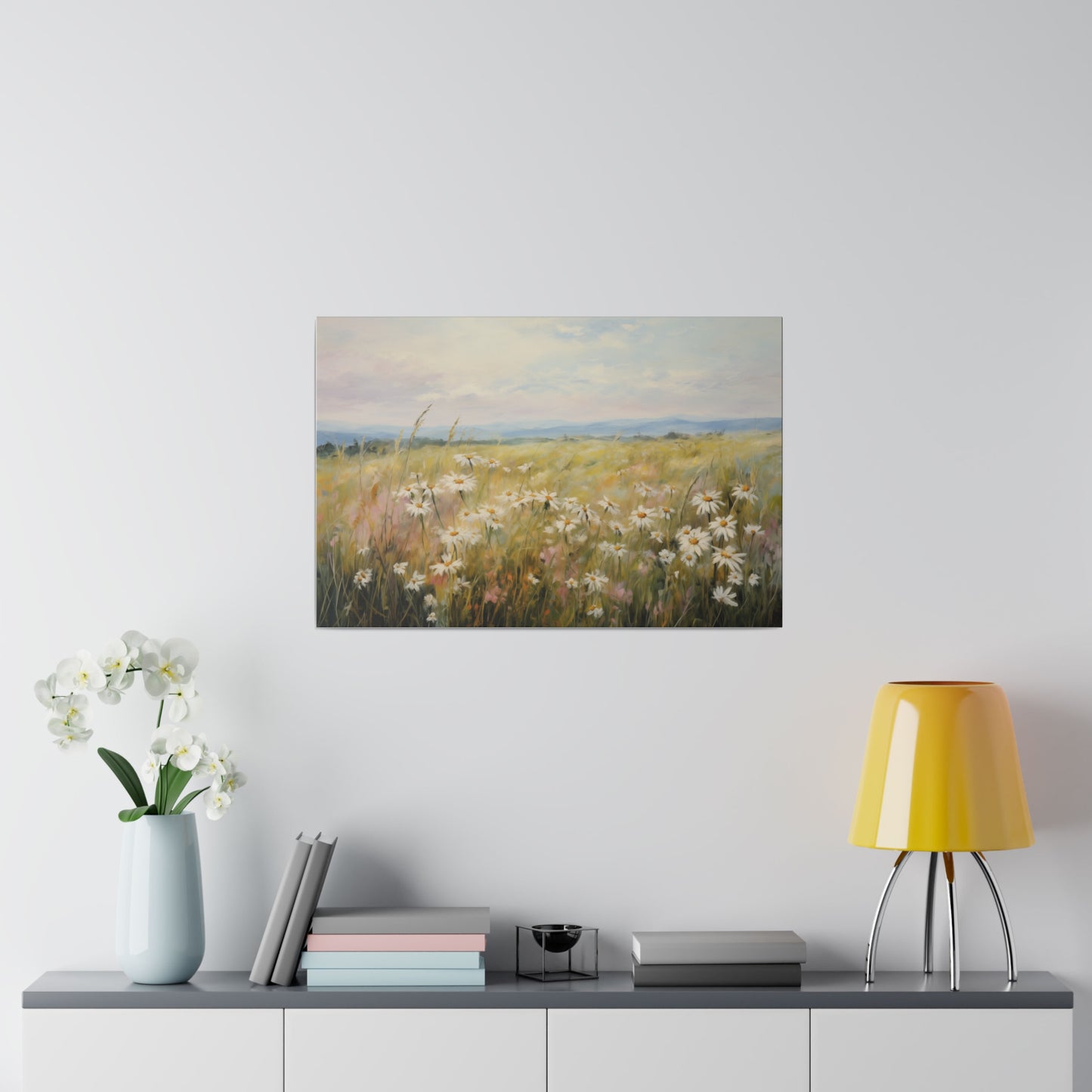 Spring Decor Wildflower Field Pastel Oil Painting Canvas Print Canvas Art & Wall Decor Canvas Decor Eco-friendly Hanging Hardware Holiday Picks Home & Living Indoor Matte Seasonal Picks Sustainable Wall Wood