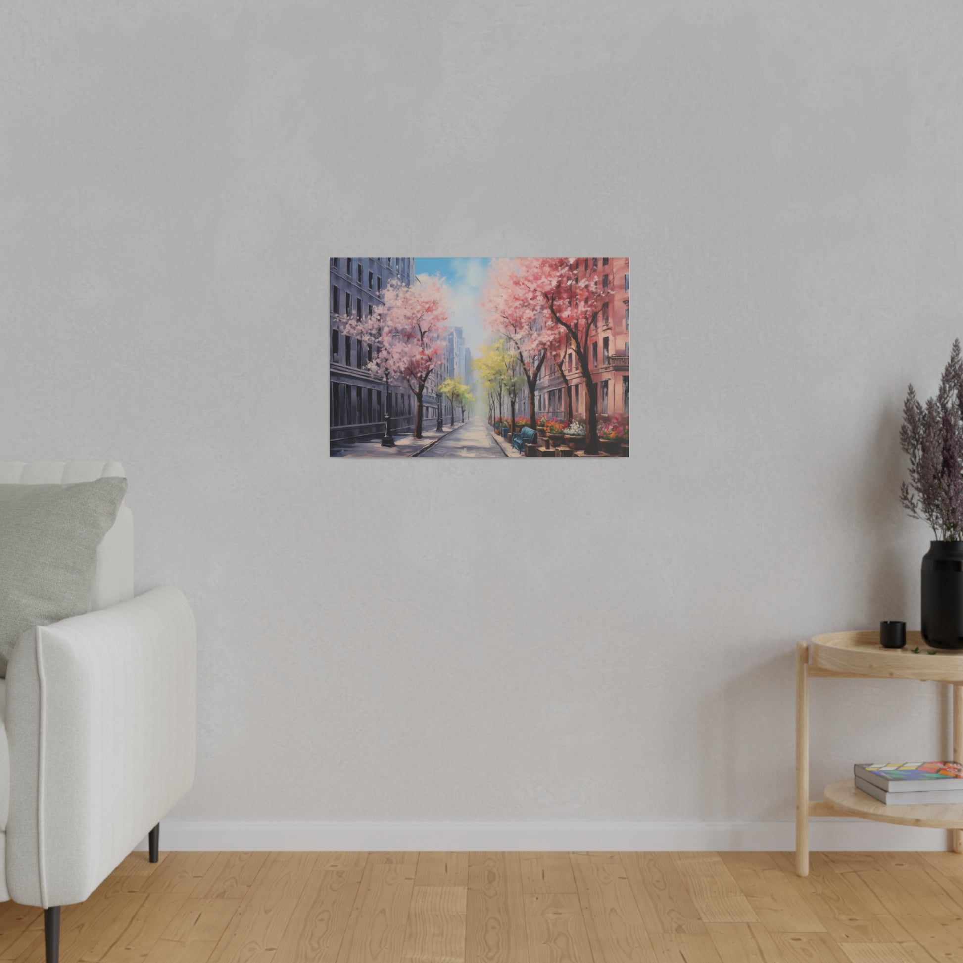 Spring in the City Oil Painting Canvas Print Canvas Art & Wall Decor Canvas Decor Eco-friendly Hanging Hardware Holiday Picks Home & Living Indoor Matte Seasonal Picks Sustainable Wall Wood