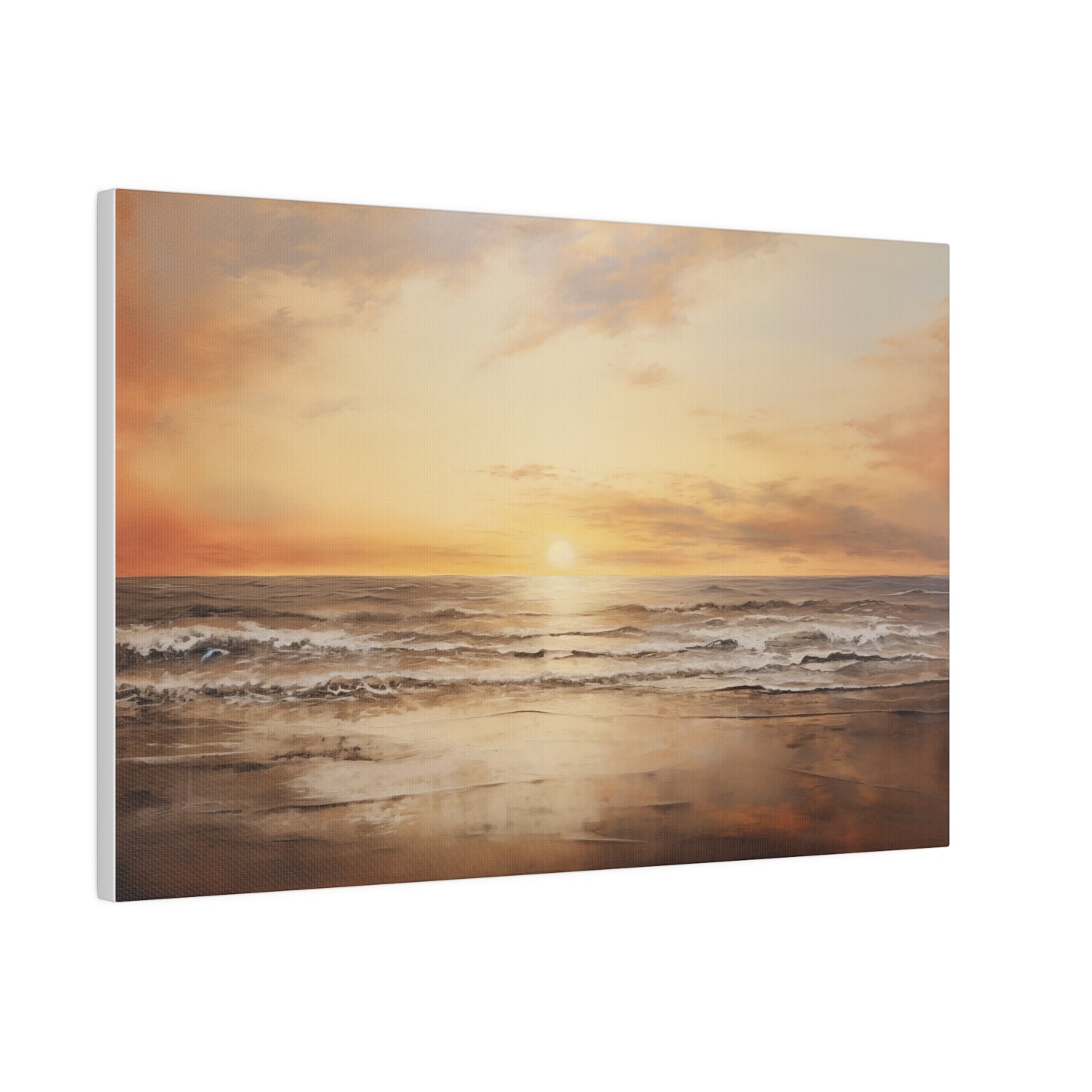 Beach Sunrise Abstract Beachscape Oil Painting Canvas Print 18″ x 12″ (Horizontal) 0.75'' Canvas Art & Wall Decor Canvas Decor Eco-friendly Hanging Hardware Holiday Picks Home & Living Indoor Matte Seasonal Picks Sustainable Wall Wood