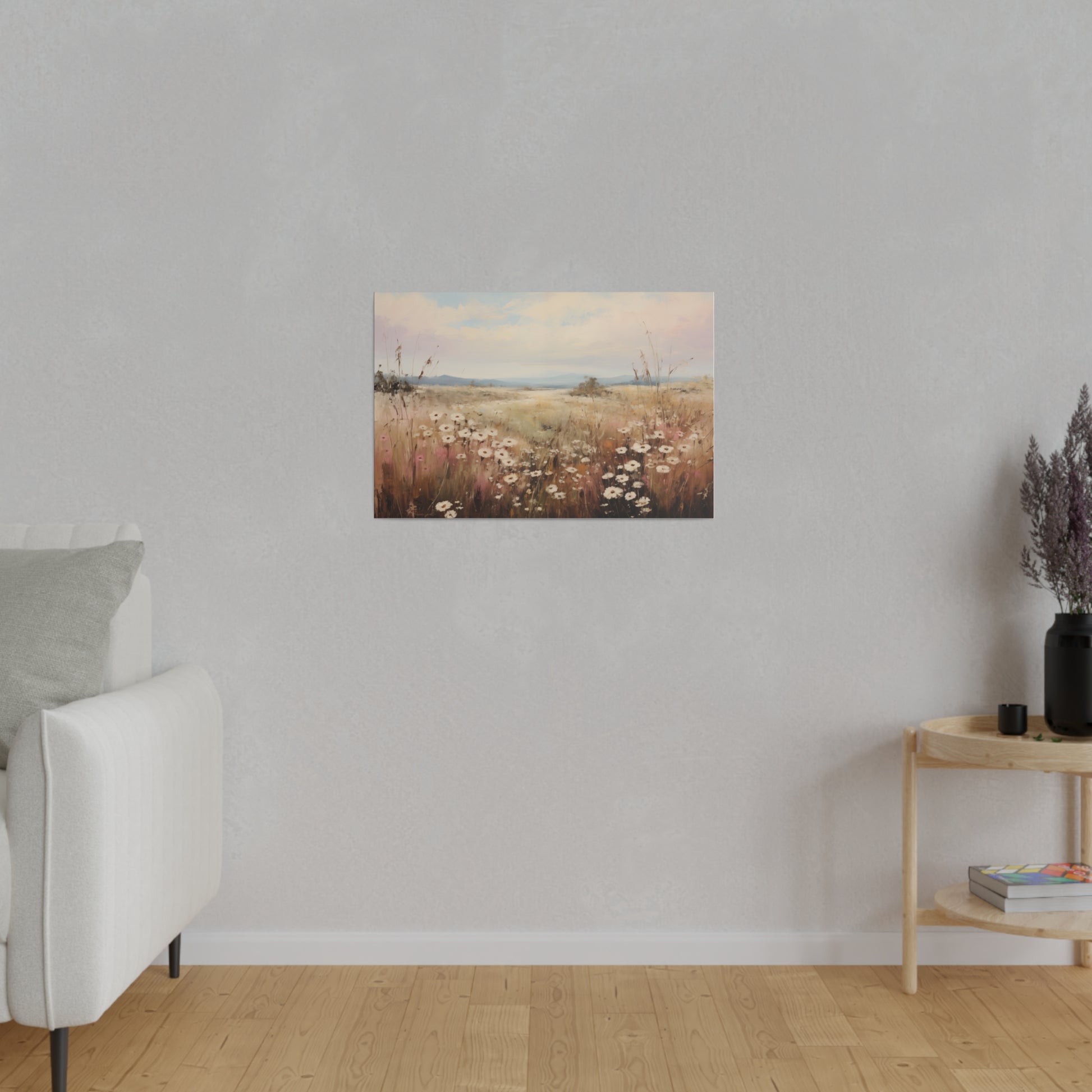 Spring Wildflower Field Landscape Vintage Oil Painting Canvas Print Canvas Art & Wall Decor Canvas Decor Eco-friendly Hanging Hardware Holiday Picks Home & Living Indoor Matte Seasonal Picks Sustainable Wall Wood