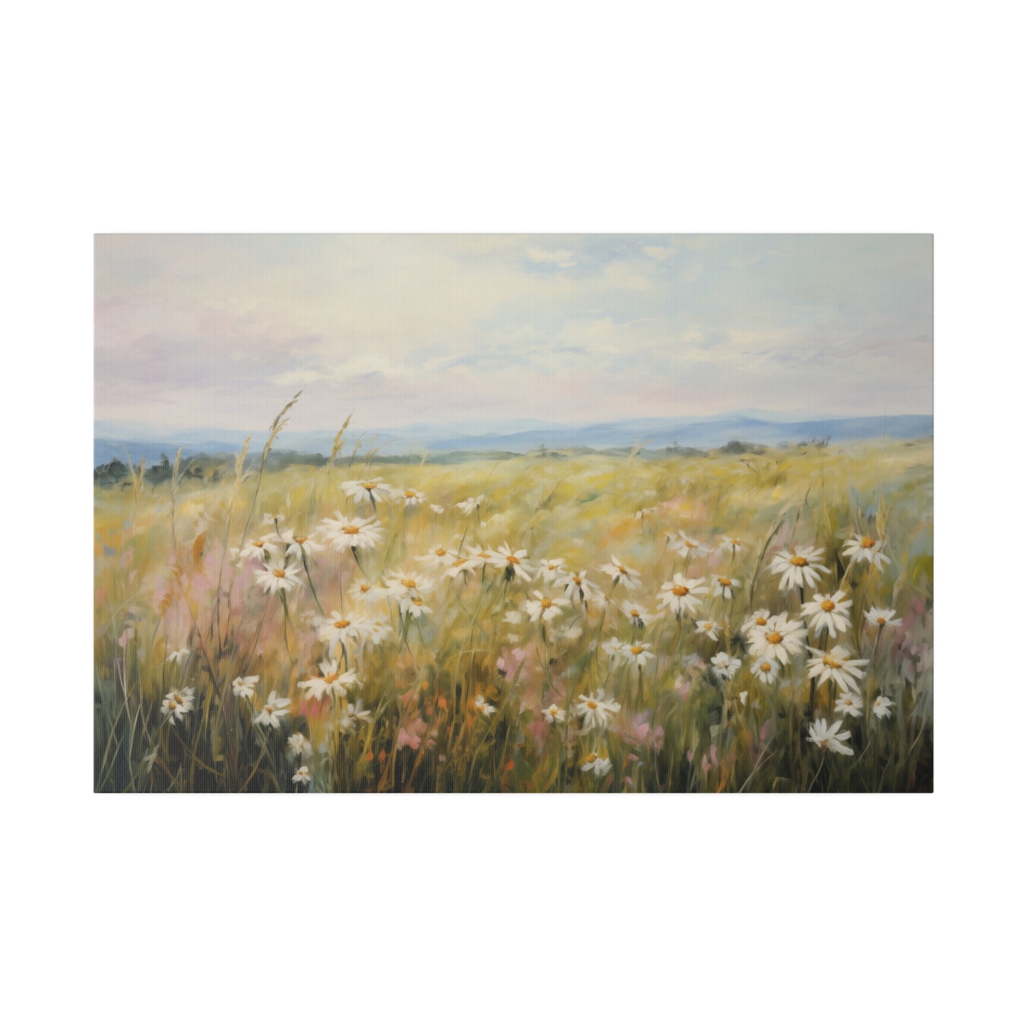 Spring Decor Wildflower Field Pastel Oil Painting Canvas Print Canvas Art & Wall Decor Canvas Decor Eco-friendly Hanging Hardware Holiday Picks Home & Living Indoor Matte Seasonal Picks Sustainable Wall Wood