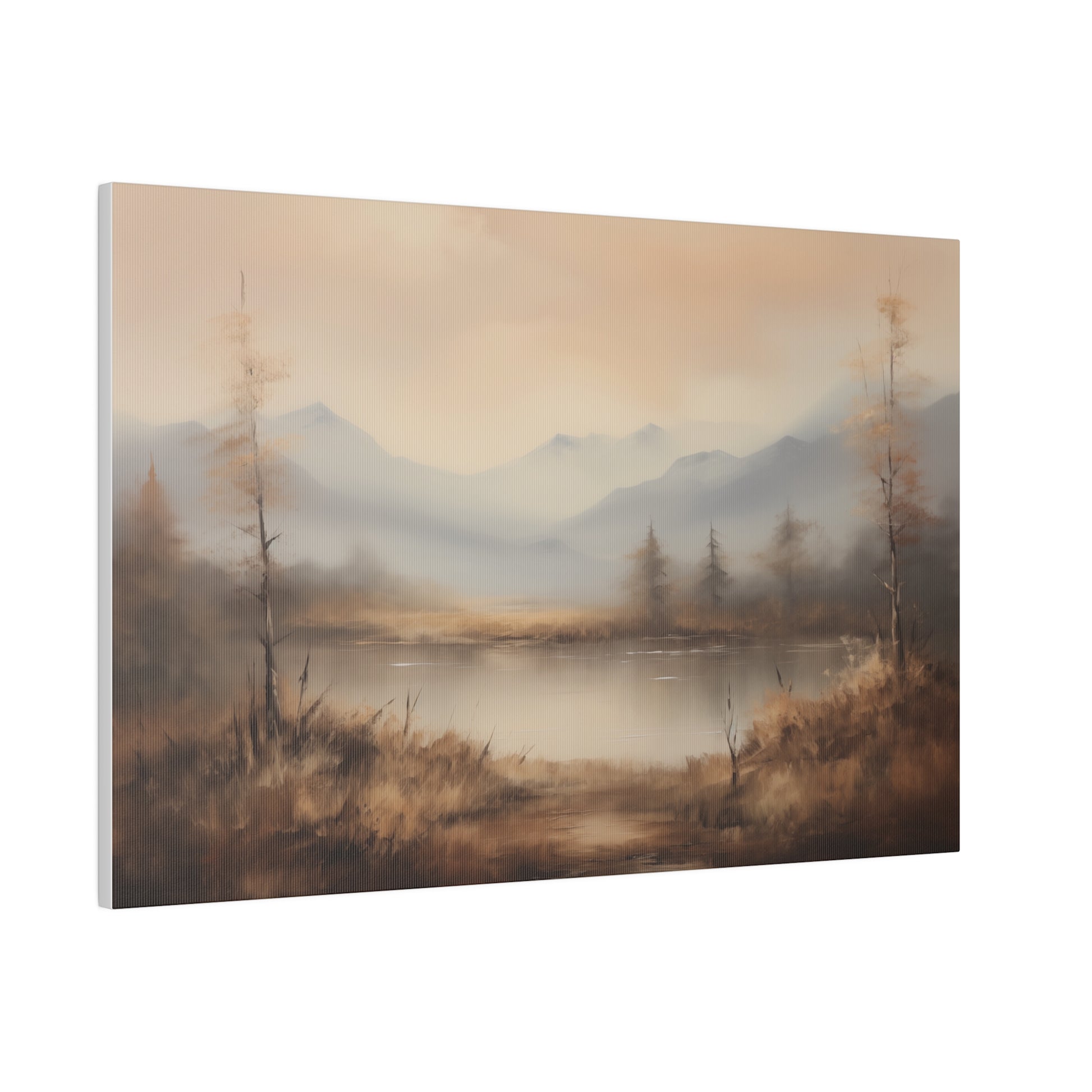 Mountainside Meadows Vintage Oil Painting Canvas Print 24″ x 16″ (Horizontal) 0.75'' Canvas Art & Wall Decor Canvas Decor Eco-friendly Hanging Hardware Holiday Picks Home & Living Indoor Matte Seasonal Picks Sustainable Wall Wood