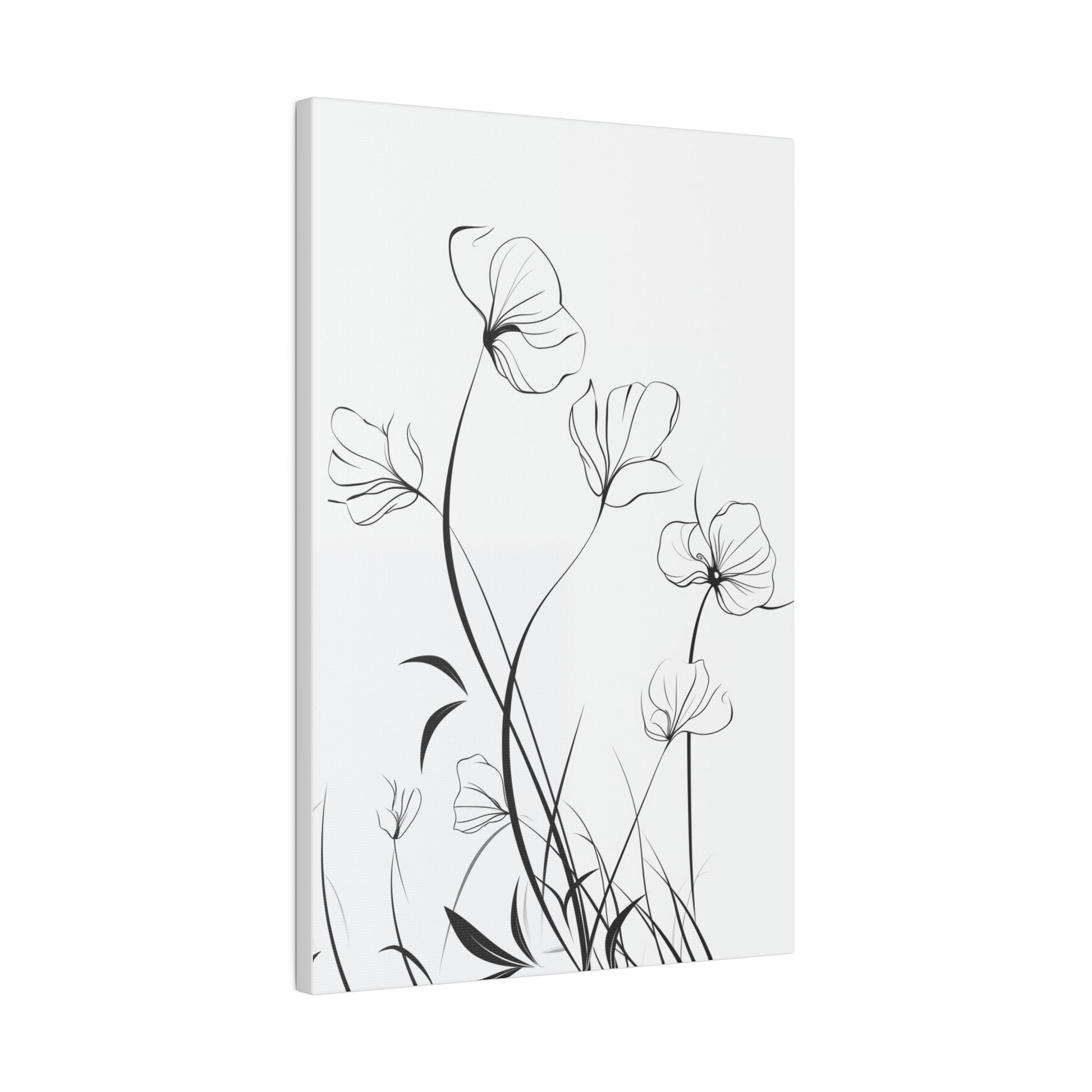 Floral Monochrome Line Art Canvas Print 12″ x 18″ (Vertical) 0.75'' Canvas Art & Wall Decor Canvas Decor Eco-friendly Hanging Hardware Holiday Picks Home & Living Indoor Matte Seasonal Picks Sustainable Wall Wood