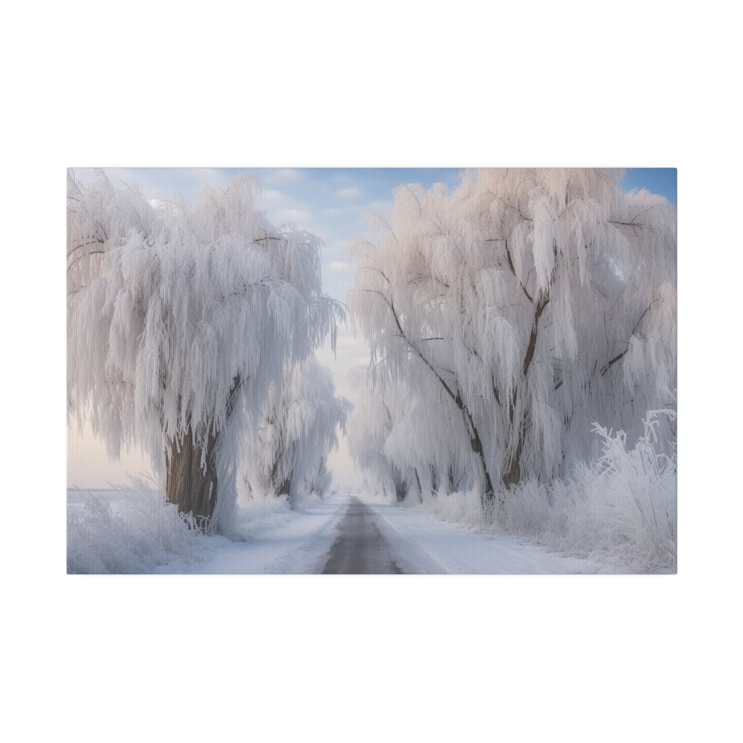 Winter Frozen Willow Trees Along Country Road Oil Painting Wall Art Canvas Print Canvas Art & Wall Decor Canvas Decor Eco-friendly Hanging Hardware Holiday Picks Home & Living Indoor Matte Seasonal Picks Sustainable Wall Wood