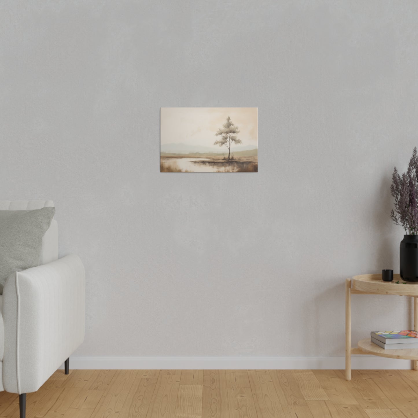 Neutral Minimalistic Landscape Vintage Oil Painting Canvas Print Canvas Art & Wall Decor Canvas Decor Eco-friendly Hanging Hardware Holiday Picks Home & Living Indoor Matte Seasonal Picks Sustainable Wall Wood