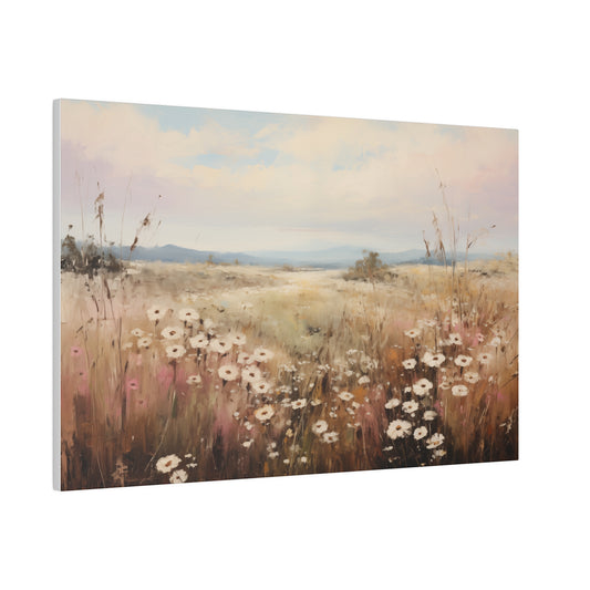 Spring Wildflower Field Landscape Vintage Oil Painting Canvas Print 24″ x 16″ (Horizontal) 0.75'' Canvas Art & Wall Decor Canvas Decor Eco-friendly Hanging Hardware Holiday Picks Home & Living Indoor Matte Seasonal Picks Sustainable Wall Wood