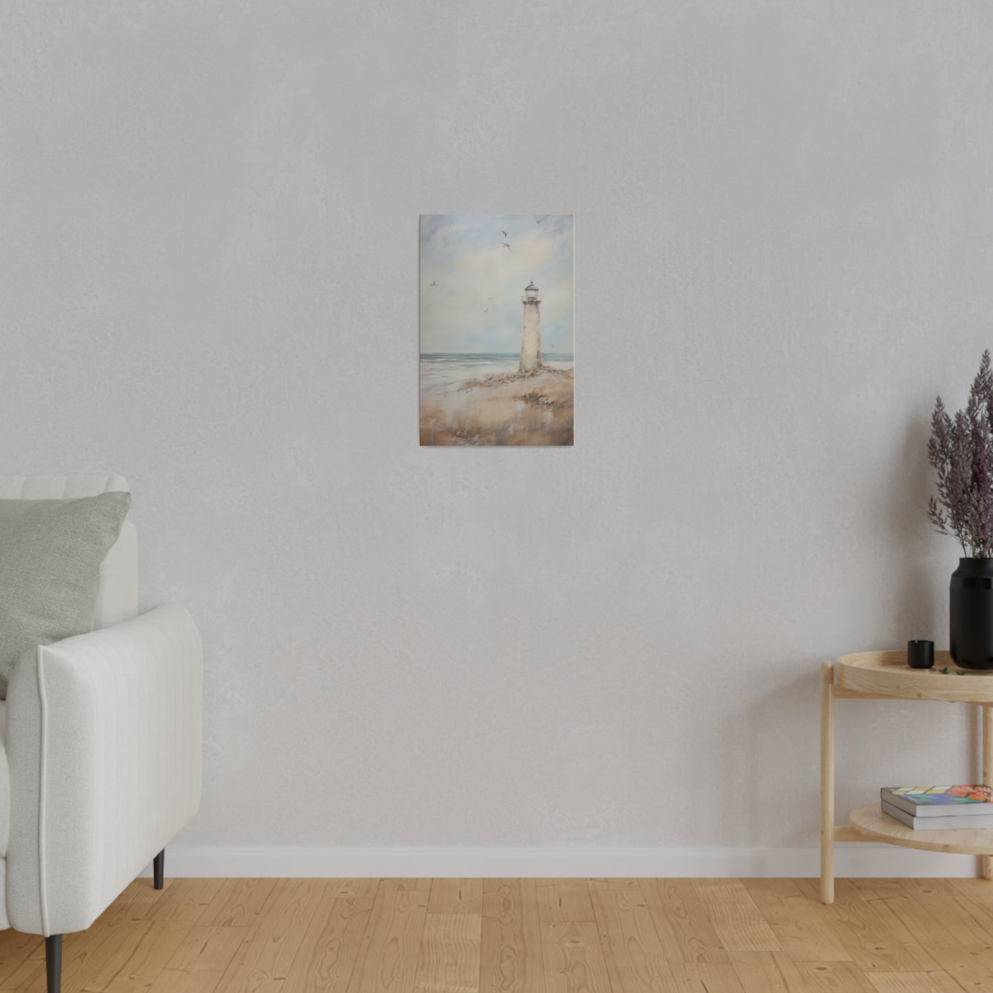 Lighthouse by the Sea Vintage Oil Painting Canvas Print Canvas Art & Wall Decor Canvas Decor Eco-friendly Hanging Hardware Holiday Picks Home & Living Indoor Matte Seasonal Picks Sustainable Wall Wood