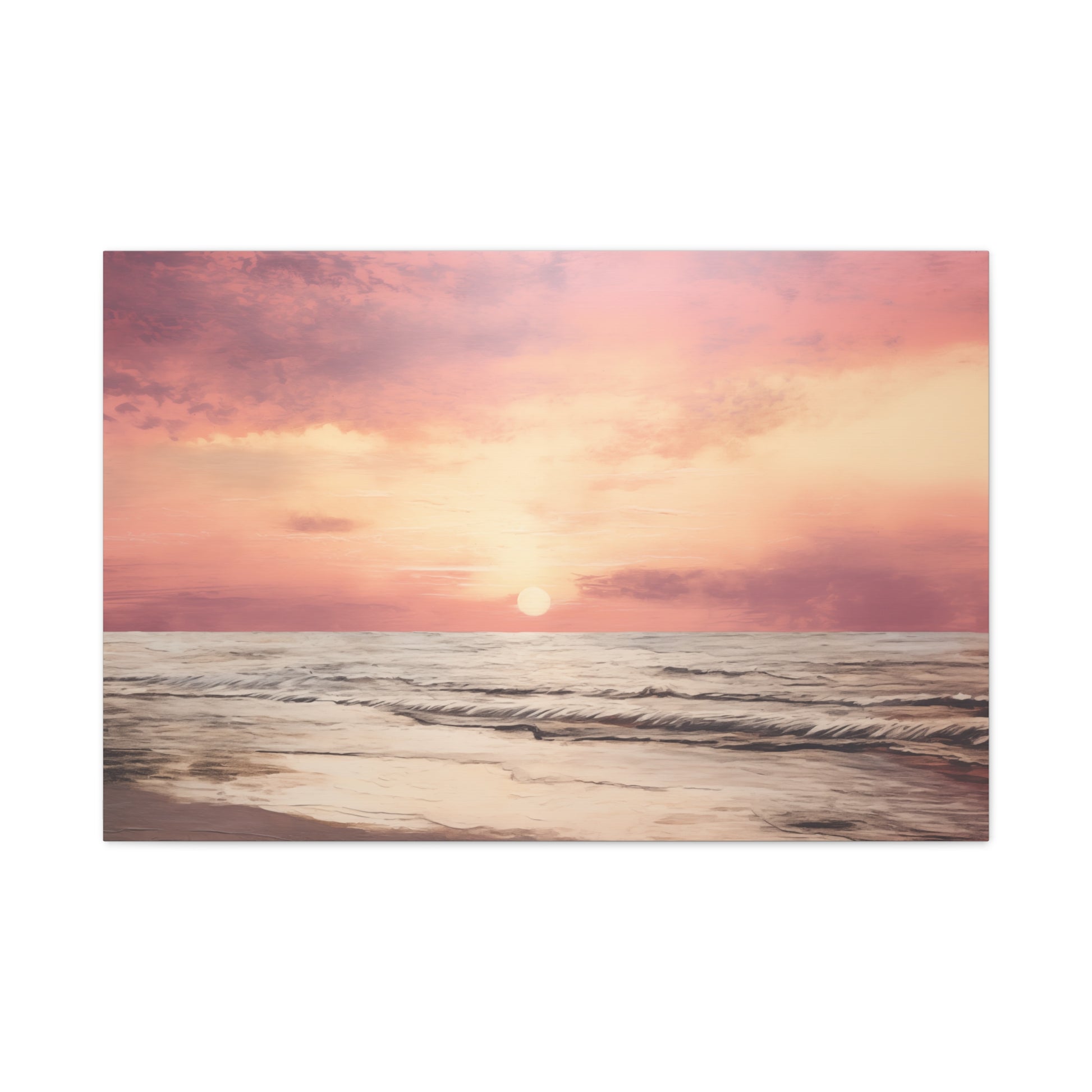 Seaside Sunset Oil Painting Canvas Print Canvas Art & Wall Decor Canvas Decor Hanging Hardware Home & Living Matte Mother's Day Spring Essentials Sustainable