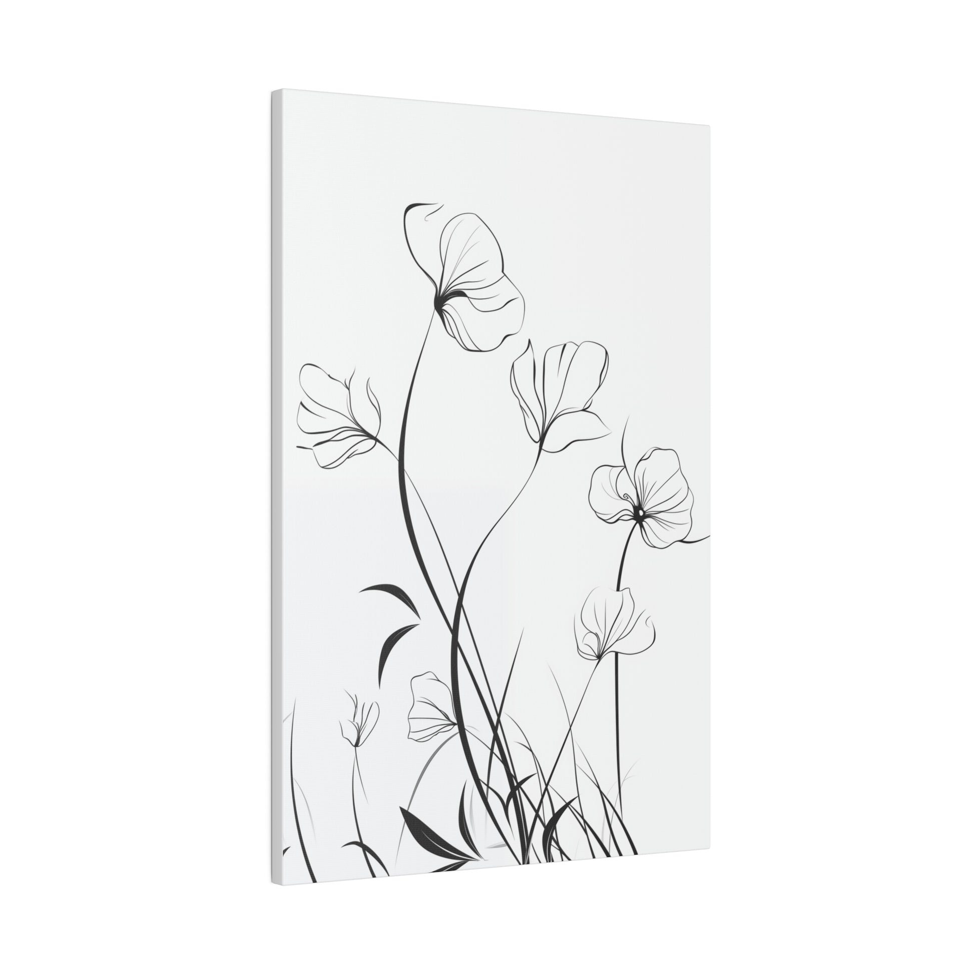 Floral Monochrome Line Art Canvas Print 16″ x 24″ (Vertical) 0.75'' Canvas Art & Wall Decor Canvas Decor Eco-friendly Hanging Hardware Holiday Picks Home & Living Indoor Matte Seasonal Picks Sustainable Wall Wood