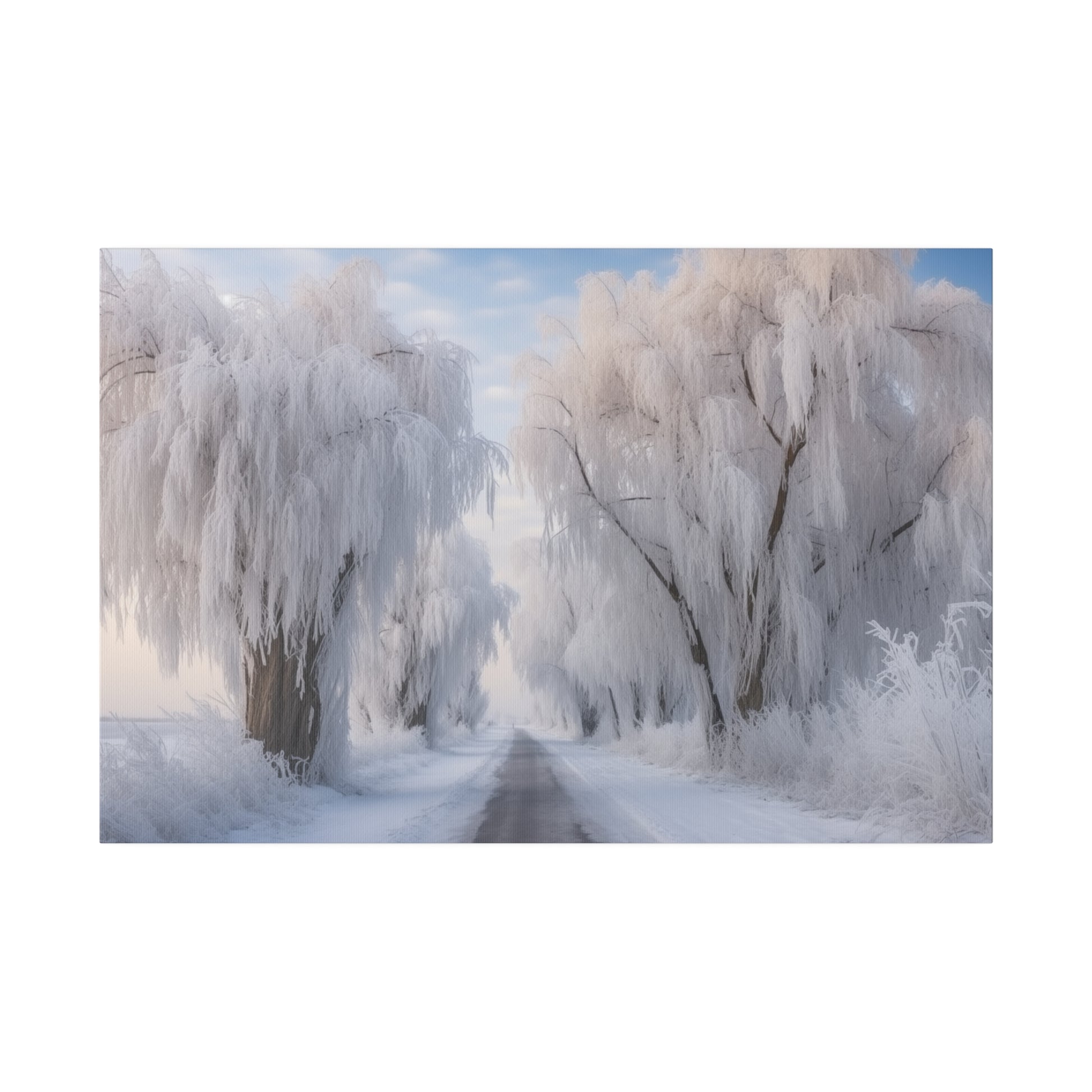 Winter Frozen Willow Trees Along Country Road Oil Painting Wall Art Canvas Print Canvas Art & Wall Decor Canvas Decor Eco-friendly Hanging Hardware Holiday Picks Home & Living Indoor Matte Seasonal Picks Sustainable Wall Wood