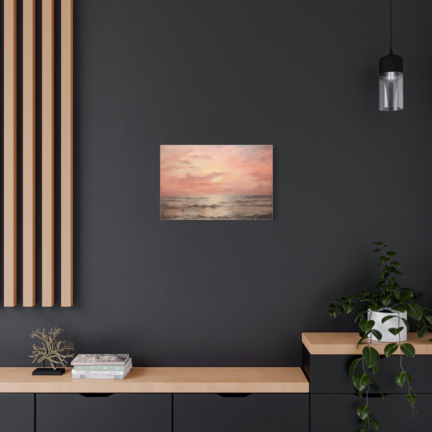 Oceanside Sunset Oil Painting Canvas Print Canvas Art & Wall Decor Canvas Decor Hanging Hardware Home & Living Matte Mother's Day Spring Essentials Sustainable