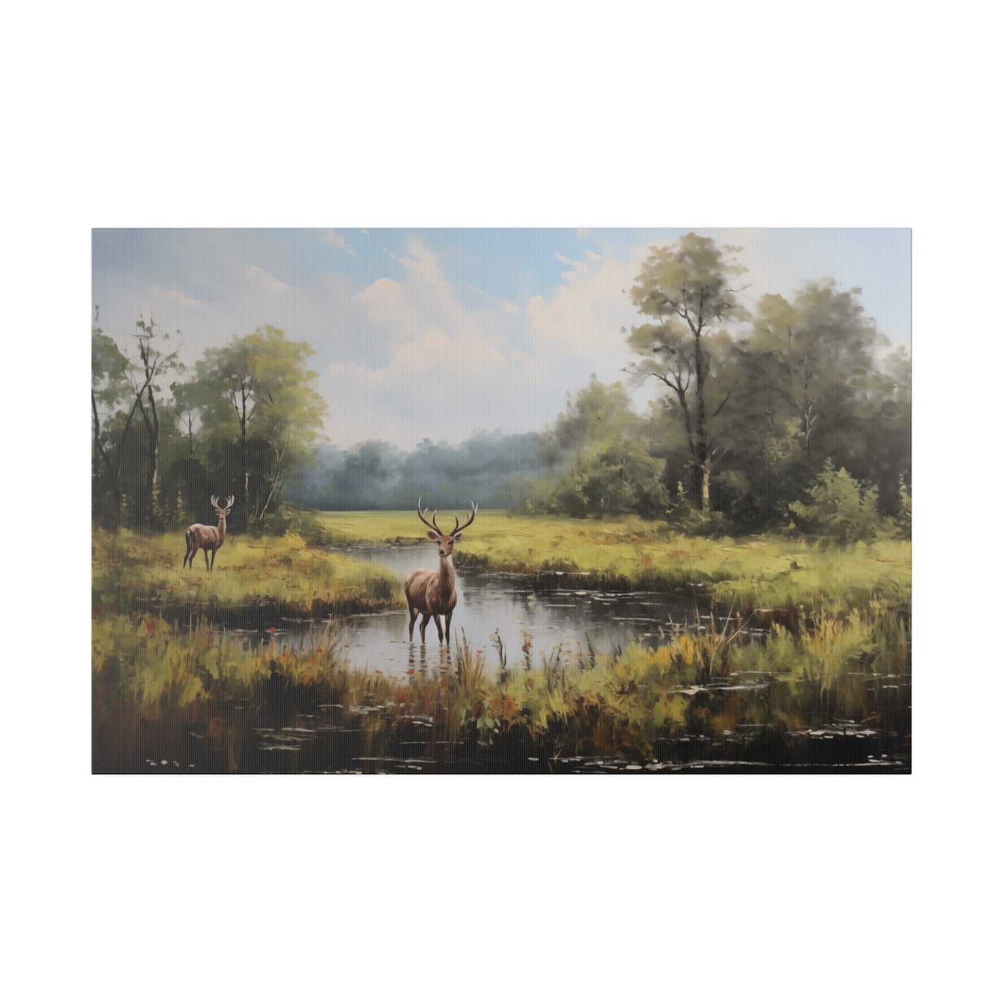 Rustic Dark Spring Meadows Landscape Vintage Oil Painting Canvas Print Canvas Art & Wall Decor Canvas Decor Eco-friendly Hanging Hardware Holiday Picks Home & Living Indoor Matte Seasonal Picks Sustainable Wall Wood