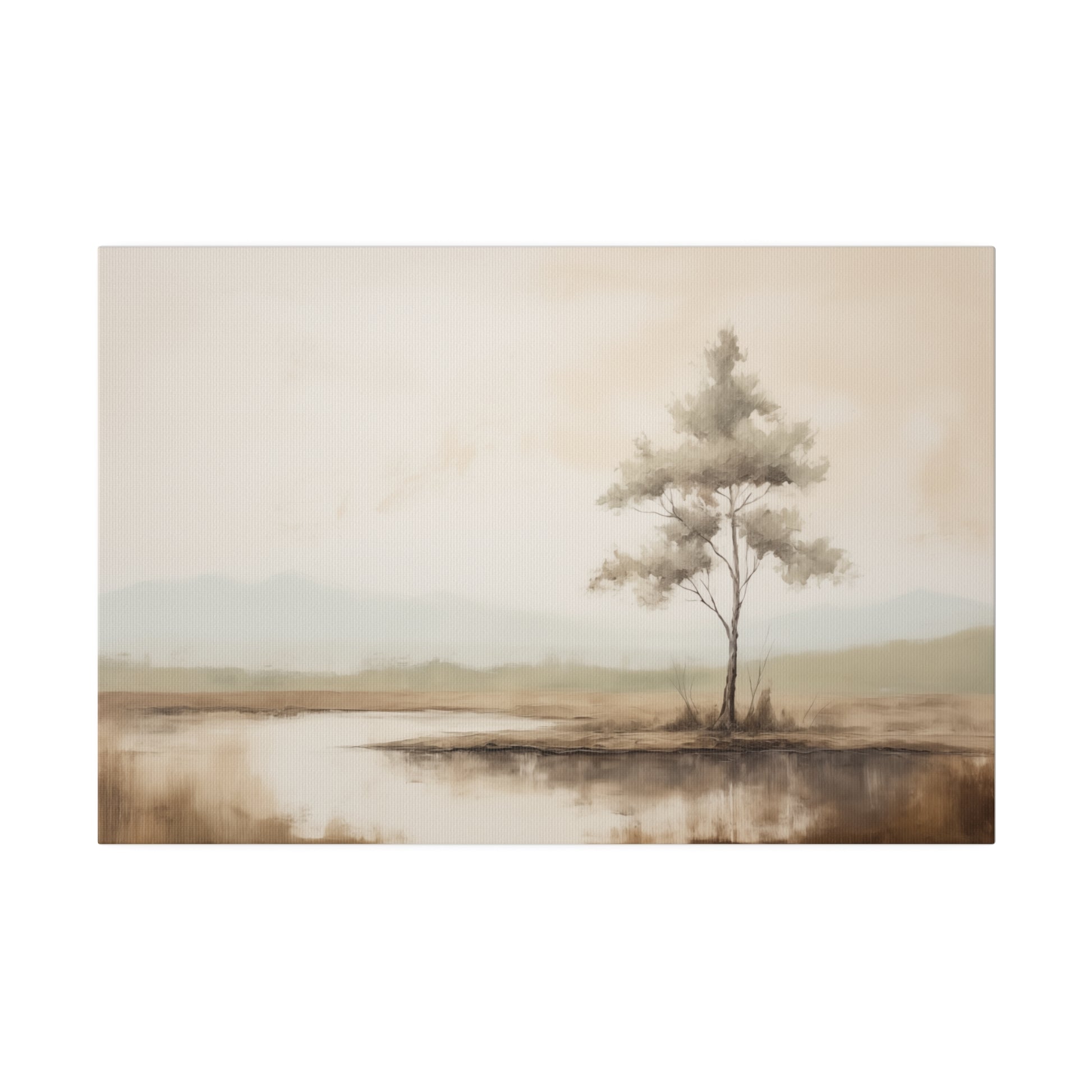 Neutral Minimalistic Landscape Vintage Oil Painting Canvas Print Canvas Art & Wall Decor Canvas Decor Eco-friendly Hanging Hardware Holiday Picks Home & Living Indoor Matte Seasonal Picks Sustainable Wall Wood