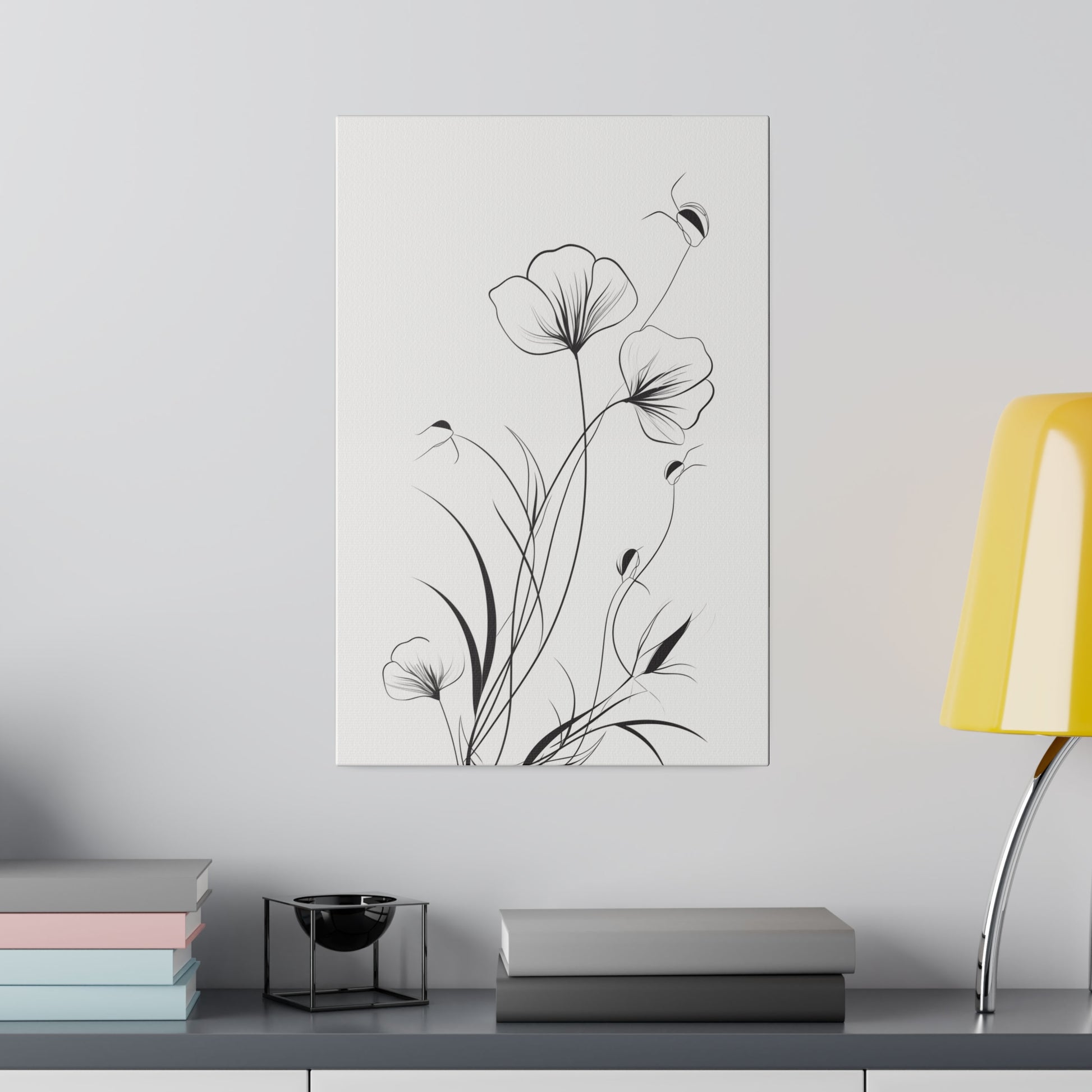 Floral Minimalistic Line Art Canvas Print Canvas Art & Wall Decor Canvas Decor Eco-friendly Hanging Hardware Holiday Picks Home & Living Indoor Matte Seasonal Picks Sustainable Wall Wood