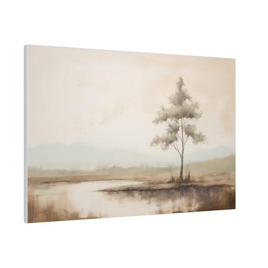 Neutral Minimalistic Landscape Vintage Oil Painting Canvas Print 24″ x 16″ (Horizontal) 0.75'' Canvas Art & Wall Decor Canvas Decor Eco-friendly Hanging Hardware Holiday Picks Home & Living Indoor Matte Seasonal Picks Sustainable Wall Wood