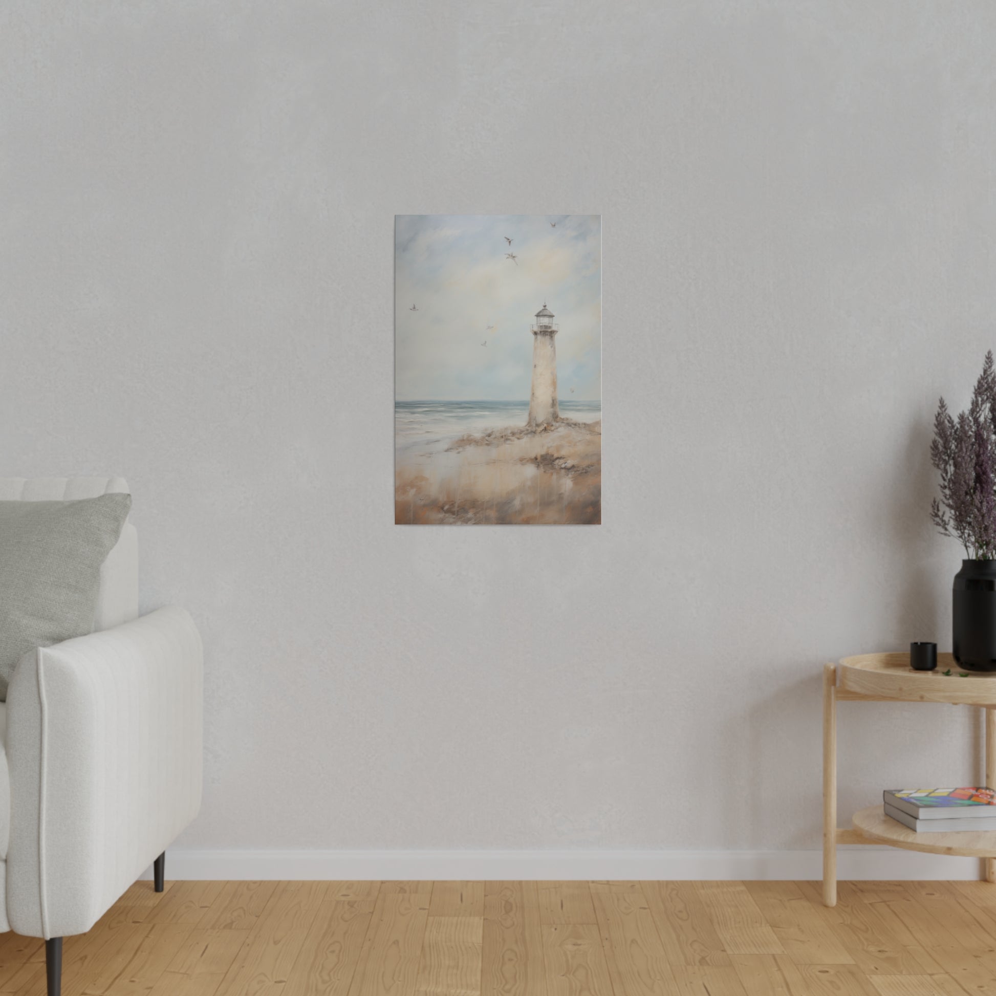 Lighthouse by the Sea Vintage Oil Painting Canvas Print Canvas Art & Wall Decor Canvas Decor Eco-friendly Hanging Hardware Holiday Picks Home & Living Indoor Matte Seasonal Picks Sustainable Wall Wood