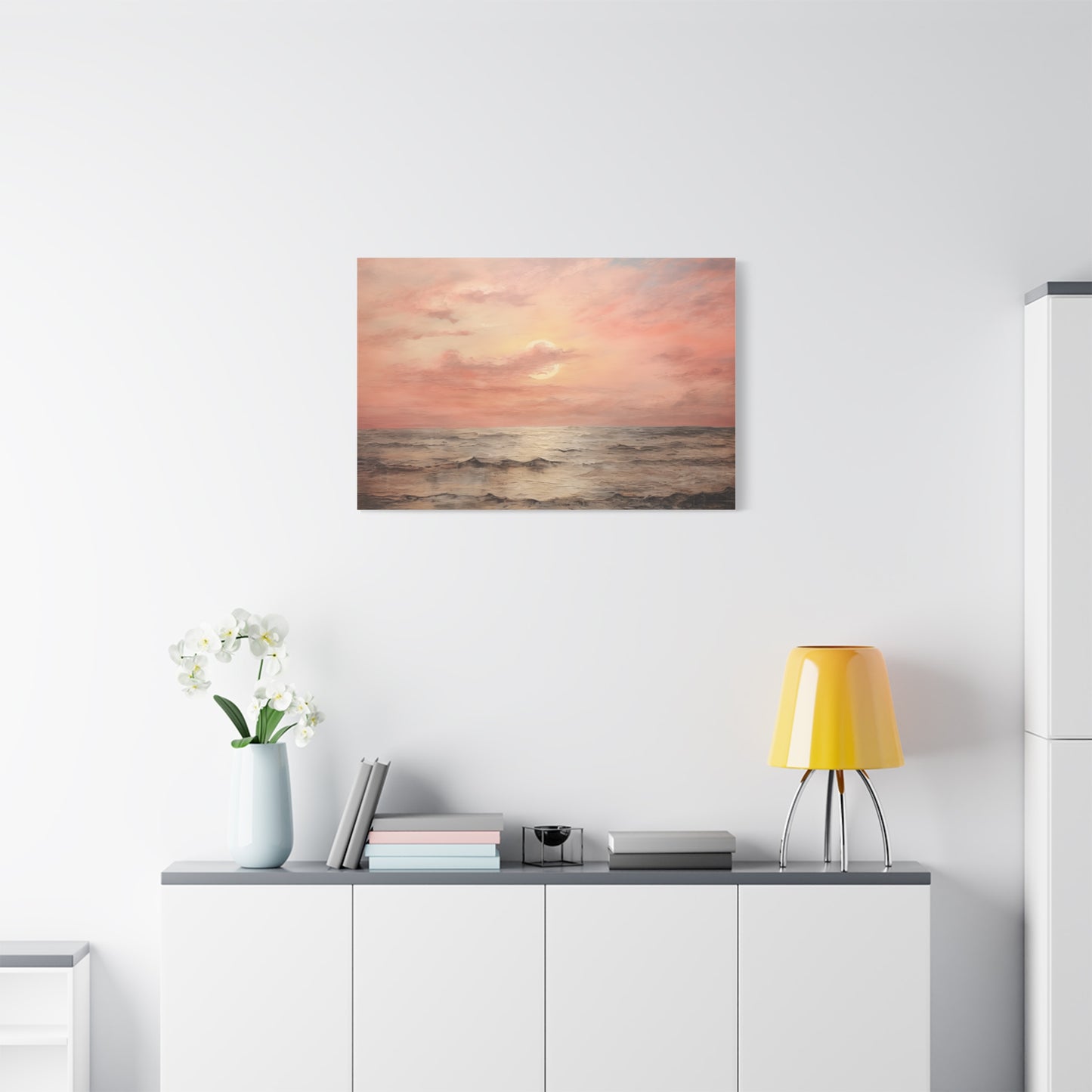 Oceanside Sunset Oil Painting Canvas Print Canvas Art & Wall Decor Canvas Decor Hanging Hardware Home & Living Matte Mother's Day Spring Essentials Sustainable