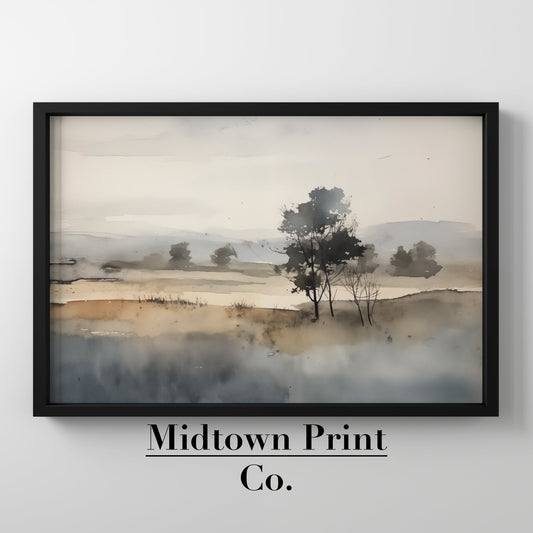 Modern Watercolor Countryside Landscape Decor Printable Vintage Digital Download country_landscape digital digital_art_print downloadable_art farmhouse_decor landscape_wall_art living_room_decor MidtownPrintCo modern_decor printable_wall_art vintage_home_decor vintage_print wall_art watercolor_painting